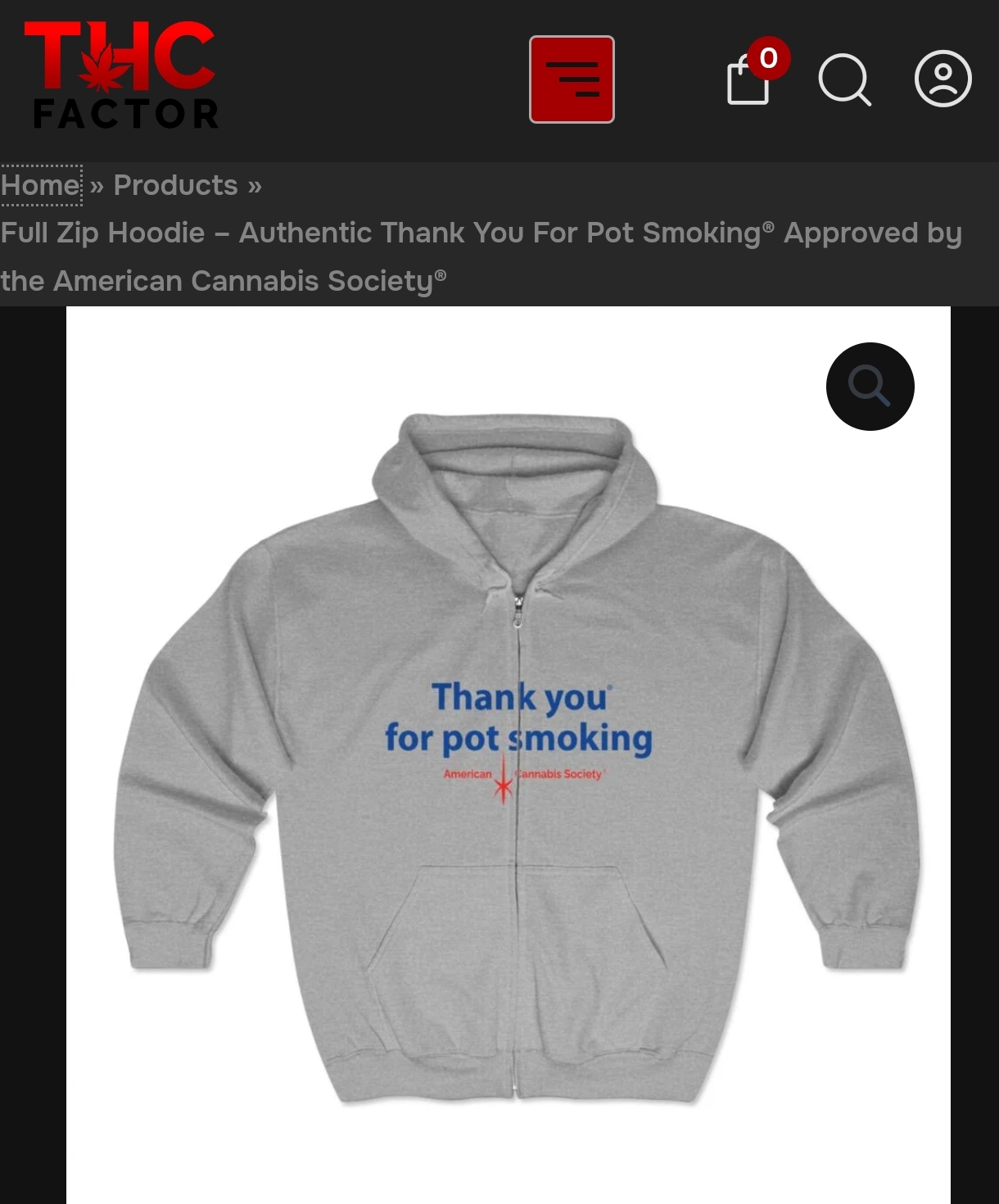 TYFPS Full Zip Hoodie – Authentic Thank You For Pot Smoking® approved by the American Cannabis Society