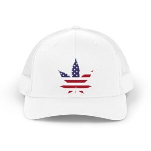 Trucker Hat — Retro American Flag Leaf Patch