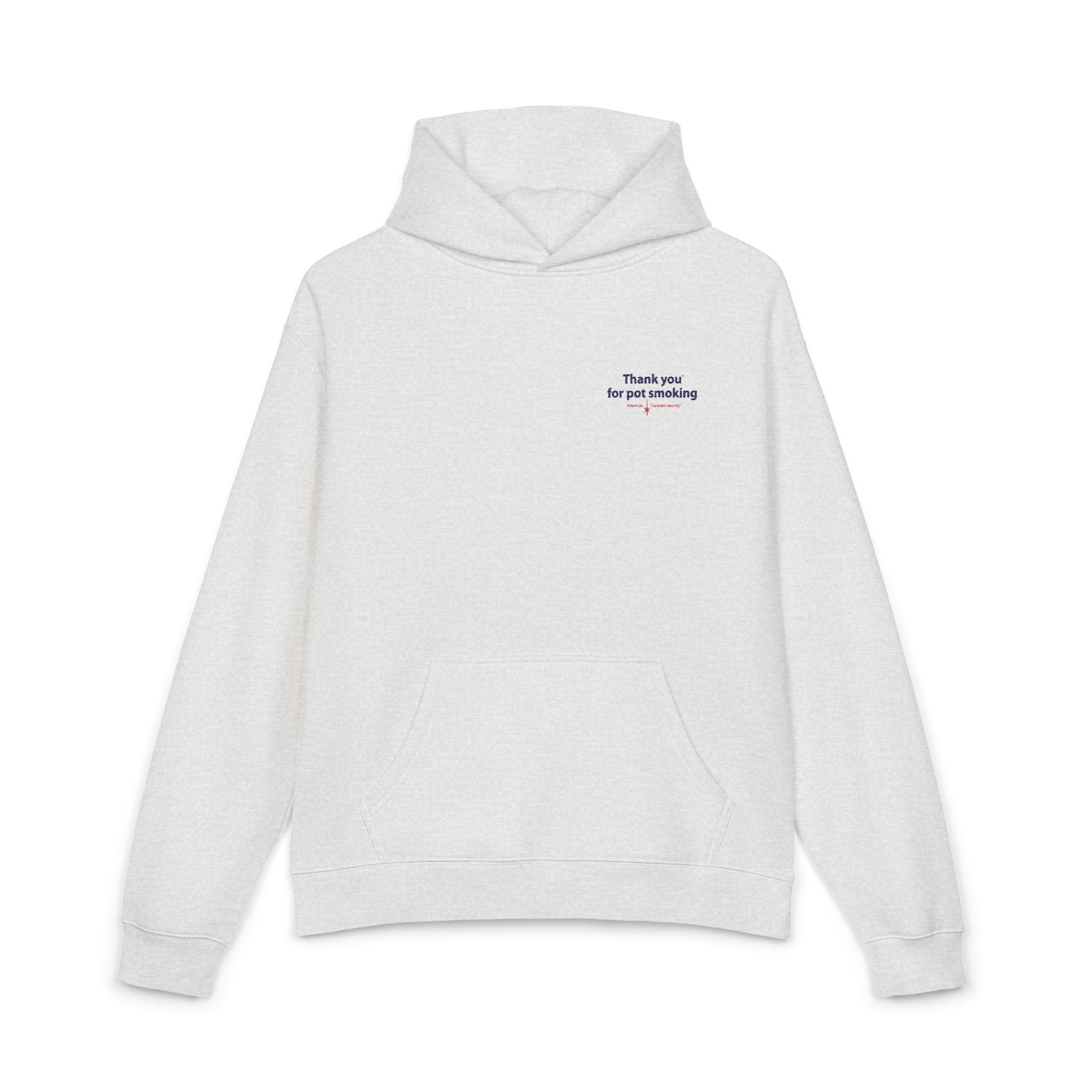 Thank You for Not Smoking minimal chest print hoodie — AS Color relaxed-fit cannabis pullover by GreenRX™