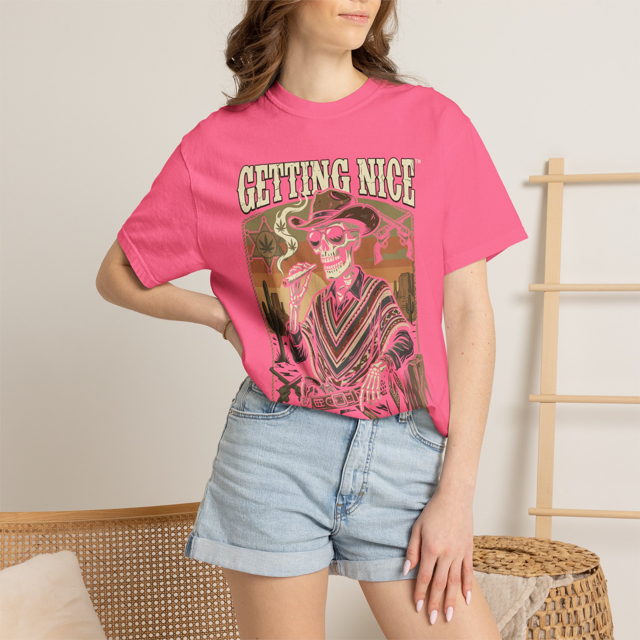 Getting Nice™ Skull T-Shirt — Retro Western Skeleton Graphic Tee - Image 48