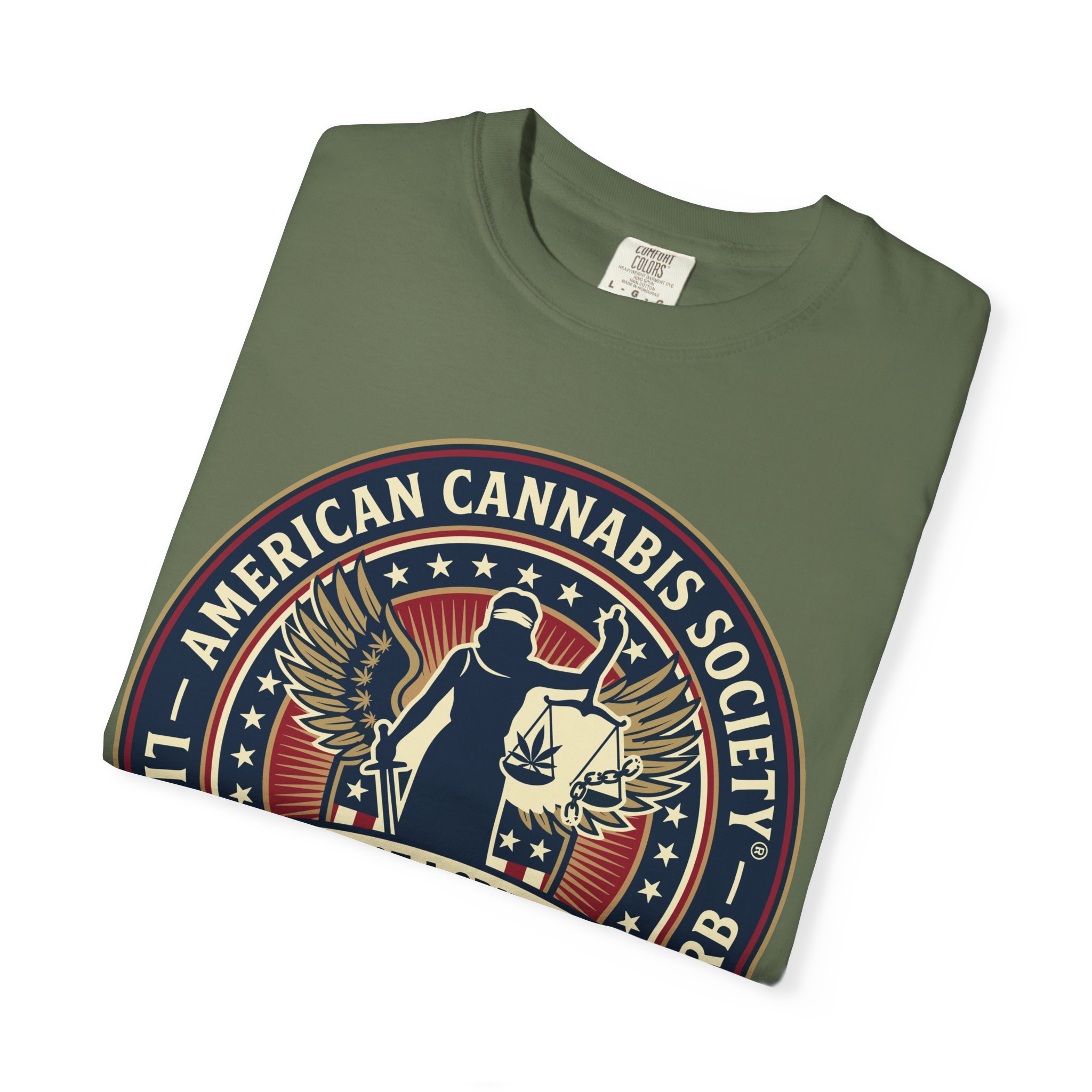 American Cannabis Society® “I Am Not a Criminal™” Liberty T-Shirt — Cannabis Crest Graphic Tee - Image 39
