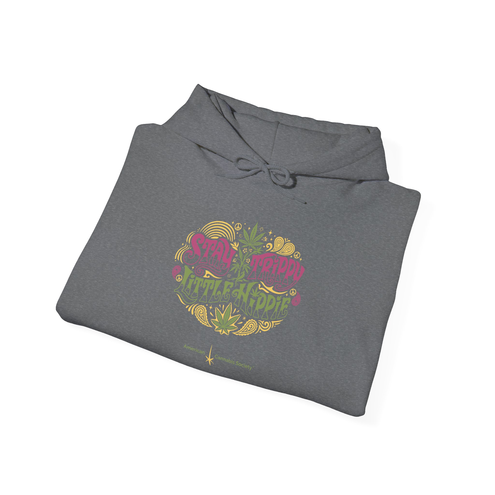 Hoodie – "Small Friend, Little Hippie" Retro Cannabis Graphic Pullover - Image 28