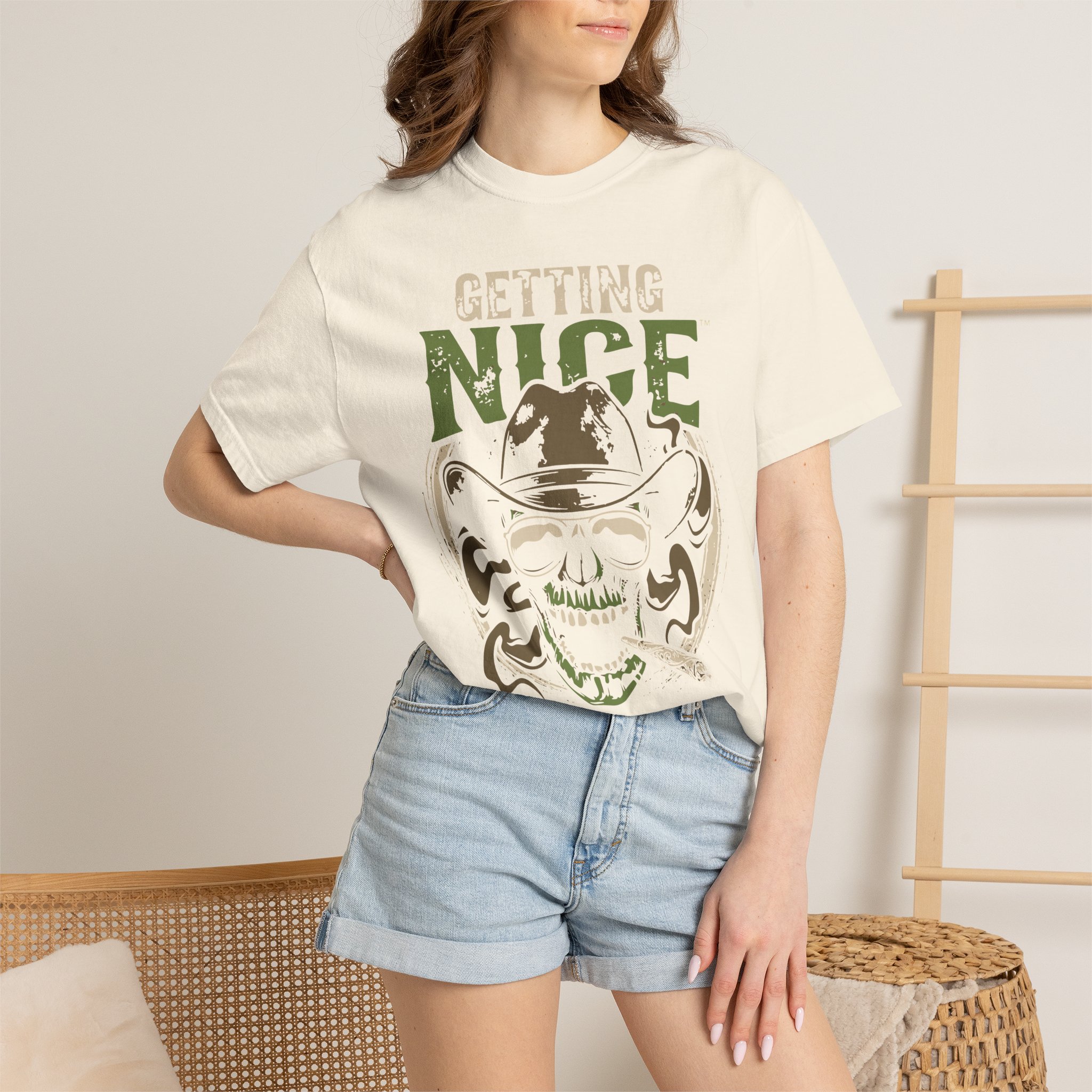Getting Nice Skull Cowboy T-Shirt — Retro Western Graphic Tee - Image 20