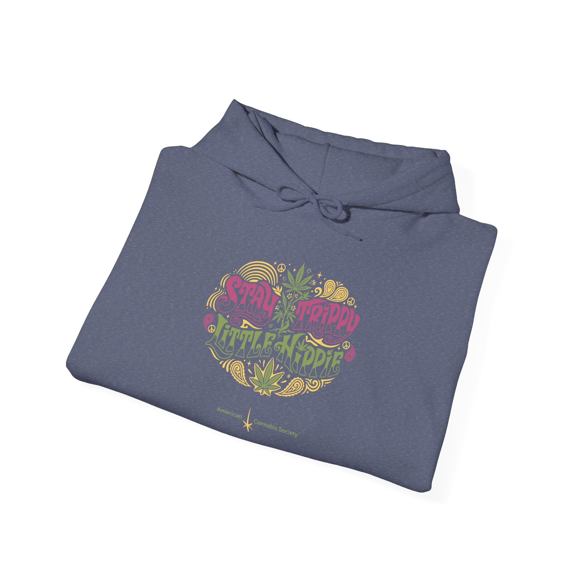 Hoodie – "Small Friend, Little Hippie" Retro Cannabis Graphic Pullover - Image 40