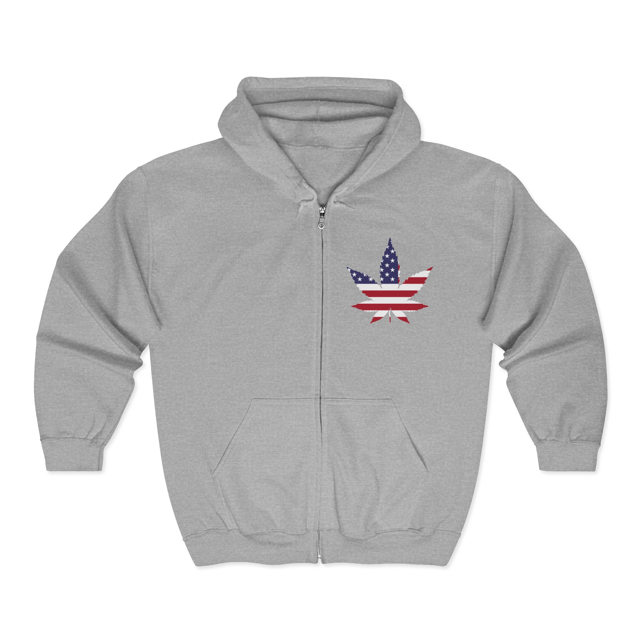American Flag Cannabis Leaf Zip Hoodie | ACS® Approved | THC Factor - Image 5