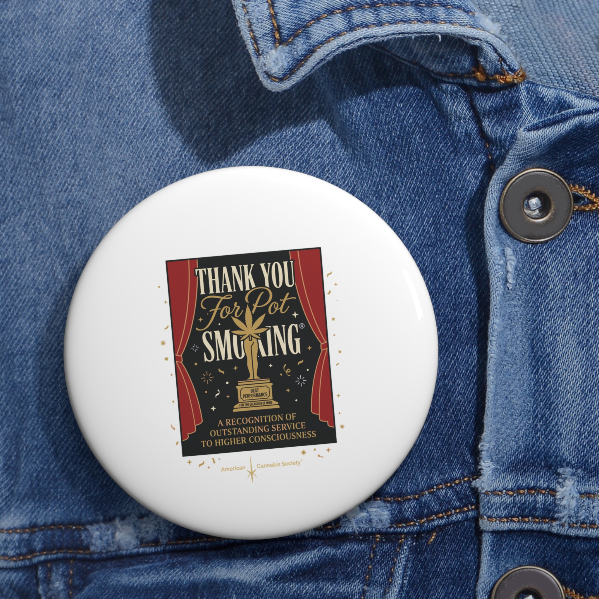 Pin Button — "Thank You For Pot Smoking®" Retro Comedy Badge - Image 6
