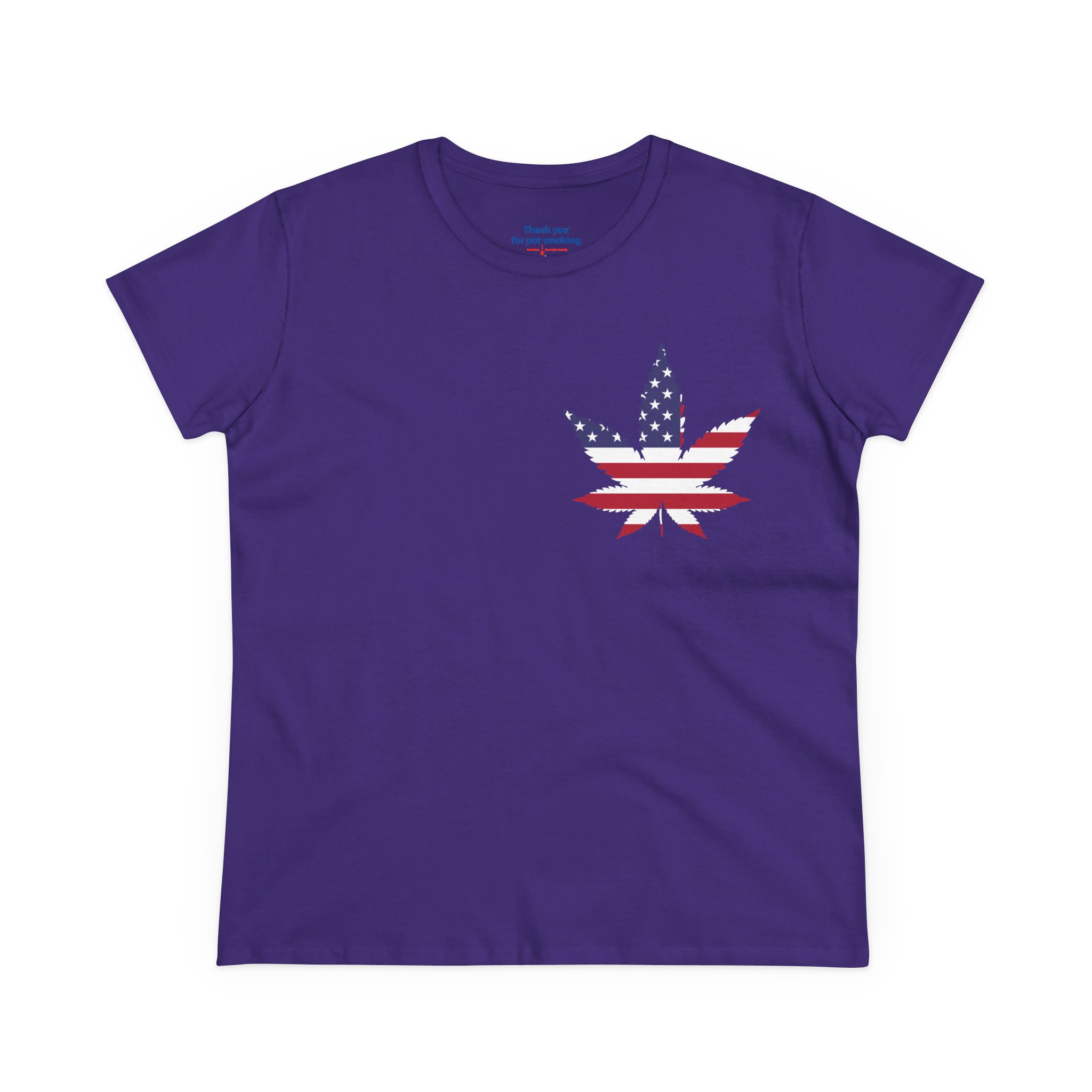 American Flag Leaf Tee — Women's Patriotic Cannabis Graphic T-Shirt - Image 25