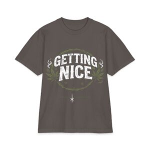 Getting Nice™ T-Shirt – Vintage Cannabis Leaf Graphic Tee