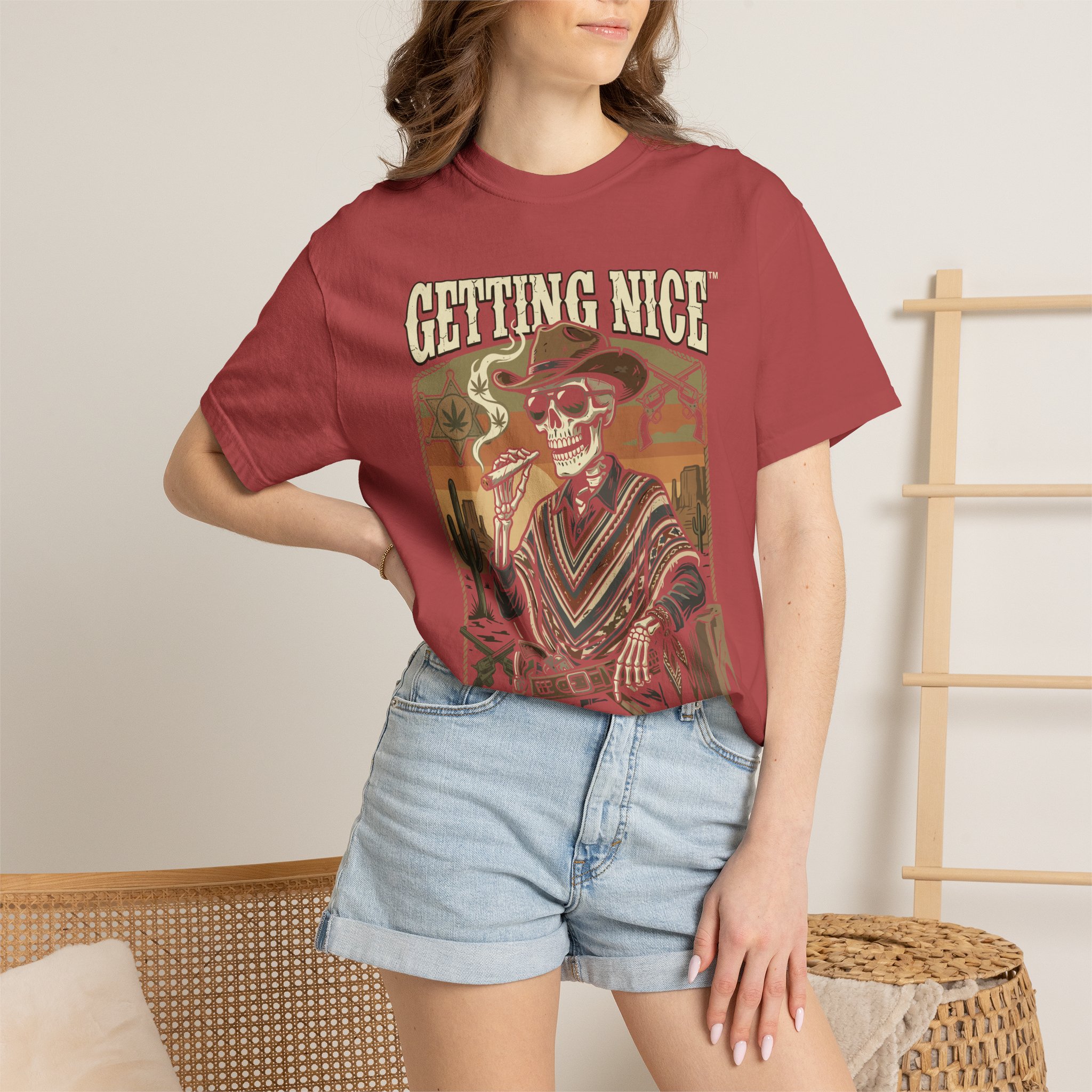 Getting Nice™ Skull T-Shirt — Retro Western Skeleton Graphic Tee - Image 60