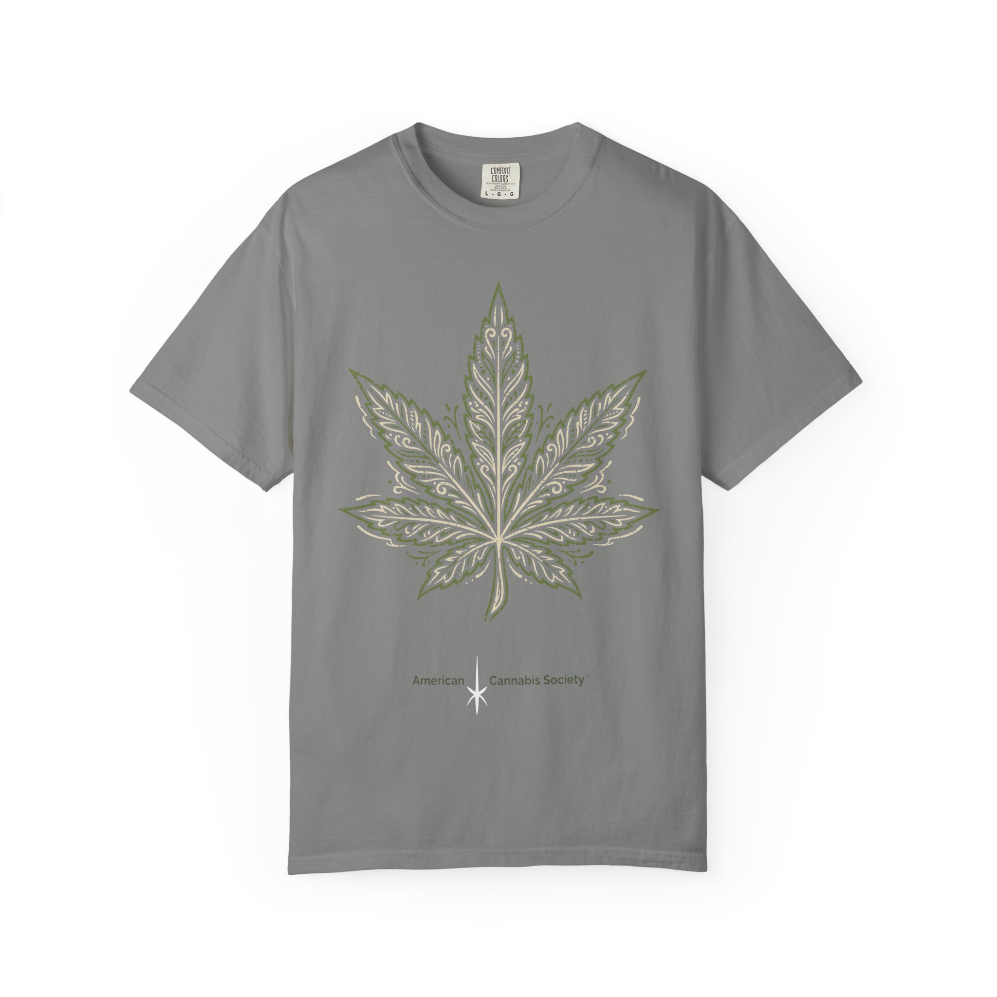 Cannabis Leaf Graphic T-Shirt – American Cannabis Society® Minimal Tee - Image 41