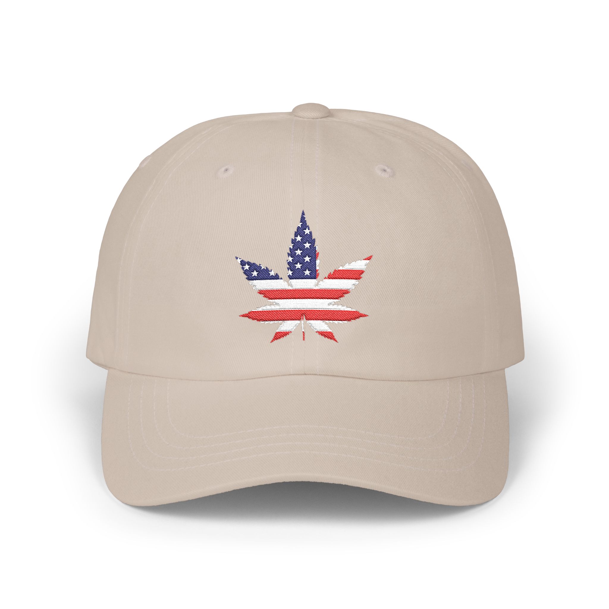 American Flag Cannabis Leaf Dad Cap — Embroidered Patriotic Hat | Yupoong by GreenRX™ | American Cannabis Society® Approved - Image 5