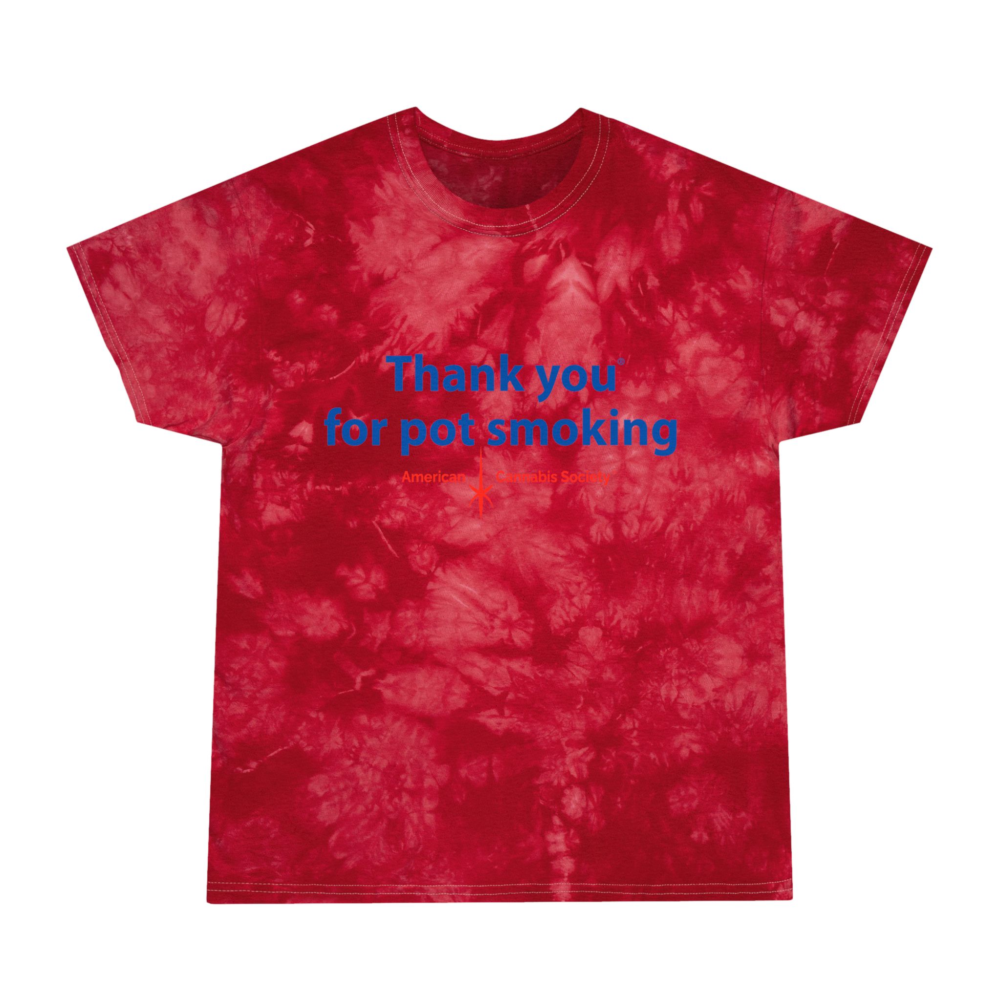 Tie-Dye Tee — "Thank You For Pot Smoking®" Red Crystal Graphic T-Shirt