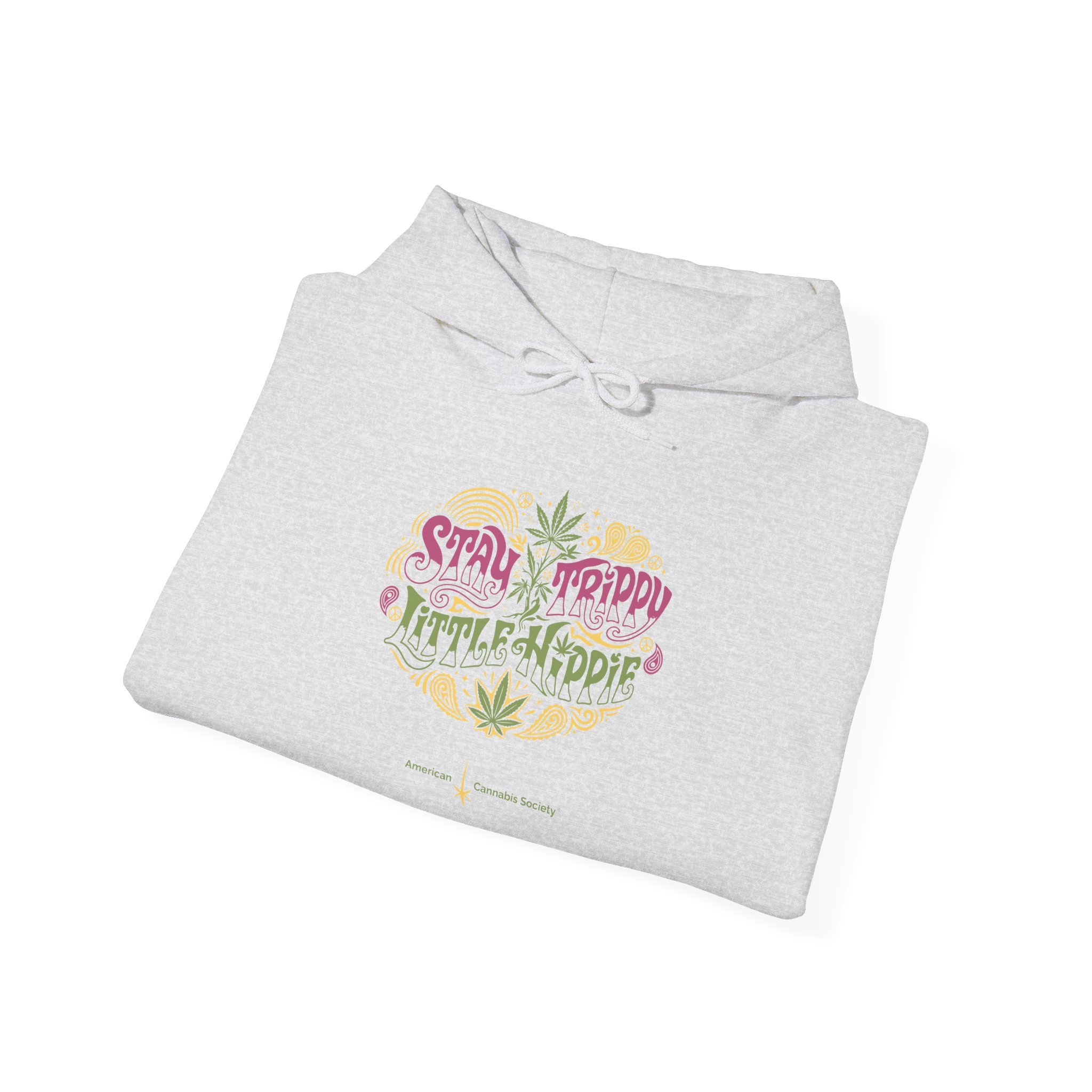 Hoodie – "Small Friend, Little Hippie" Retro Cannabis Graphic Pullover - Image 12
