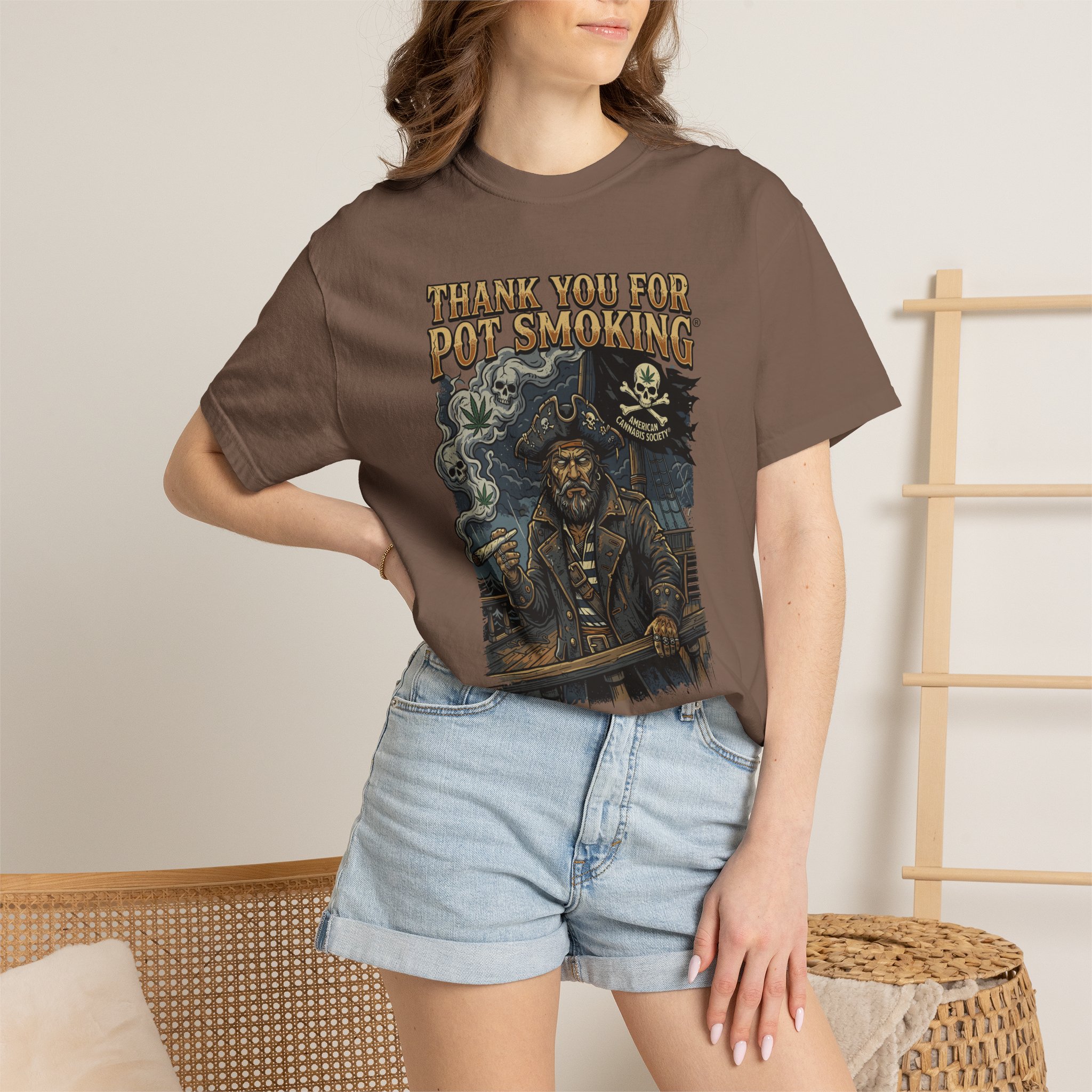 Thank You For Pot Smoking® Vintage Pirate Graphic T-Shirt - Image 12