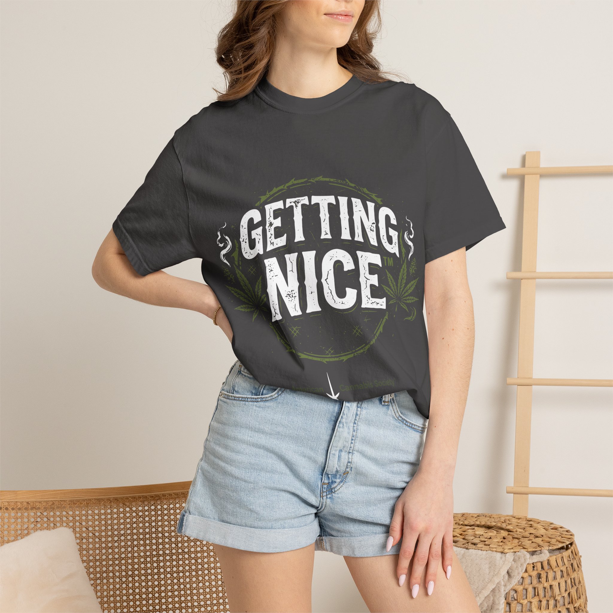 Cannabis Leaf Vintage Logo T-Shirt — American Cannabis Society® Garment-Dyed Tee - Image 44