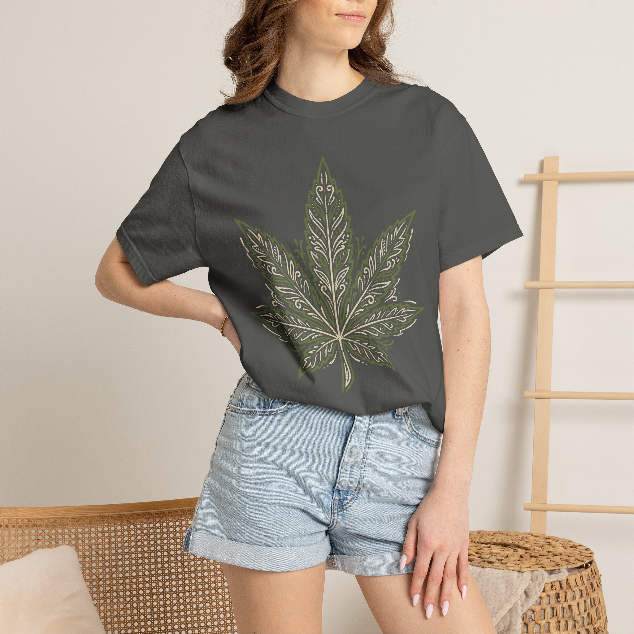 Cannabis Leaf Graphic T-Shirt – American Cannabis Society® Minimal Tee - Image 32