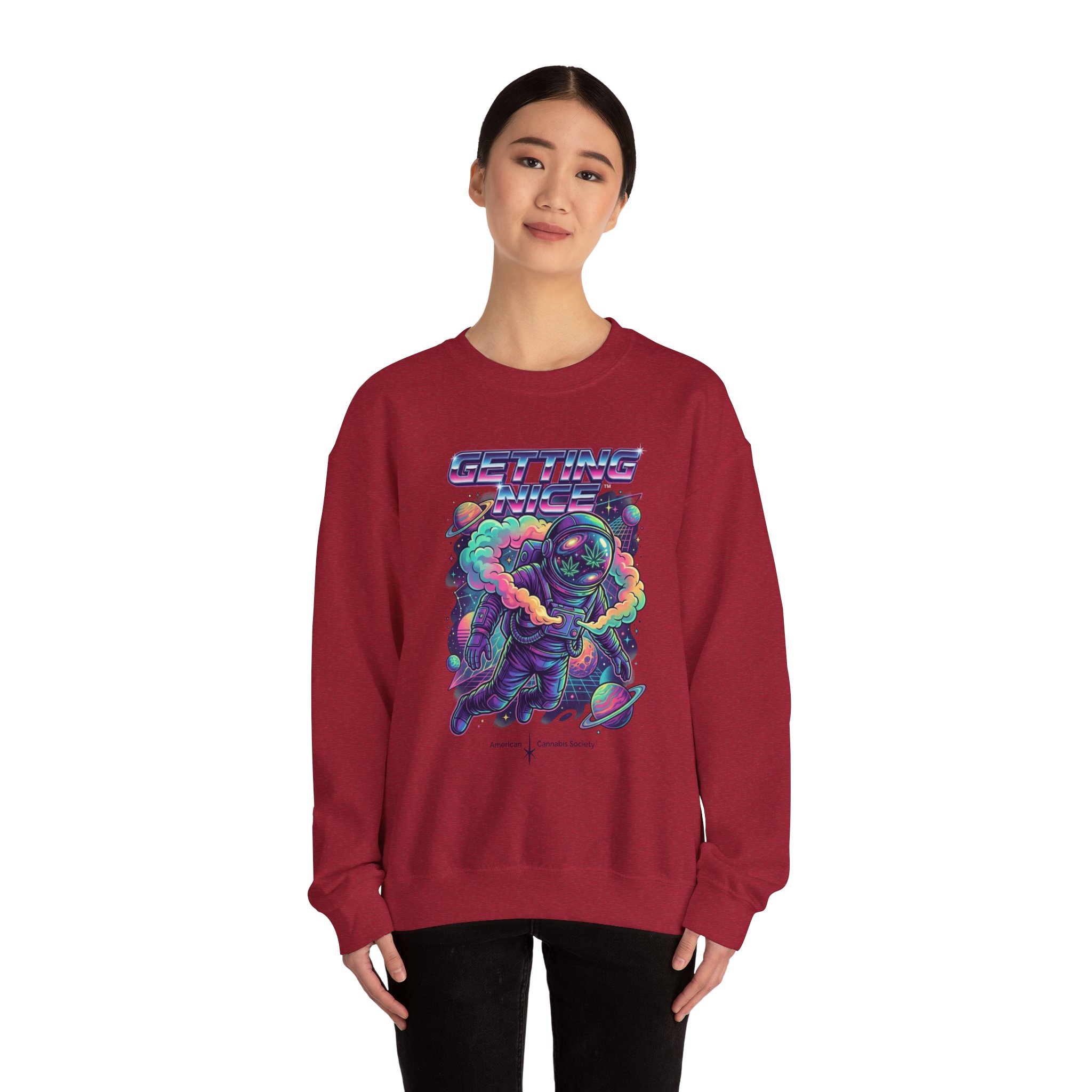 Astronaut Graphic Sweatshirt — “Getting Spacey” Retro Neon Crewneck - Image 52