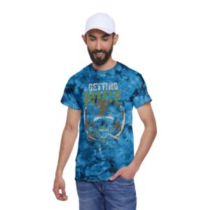 Getting Nice Skull Tie-Dye Tee — Blue Crystal Graphic T-Shirt