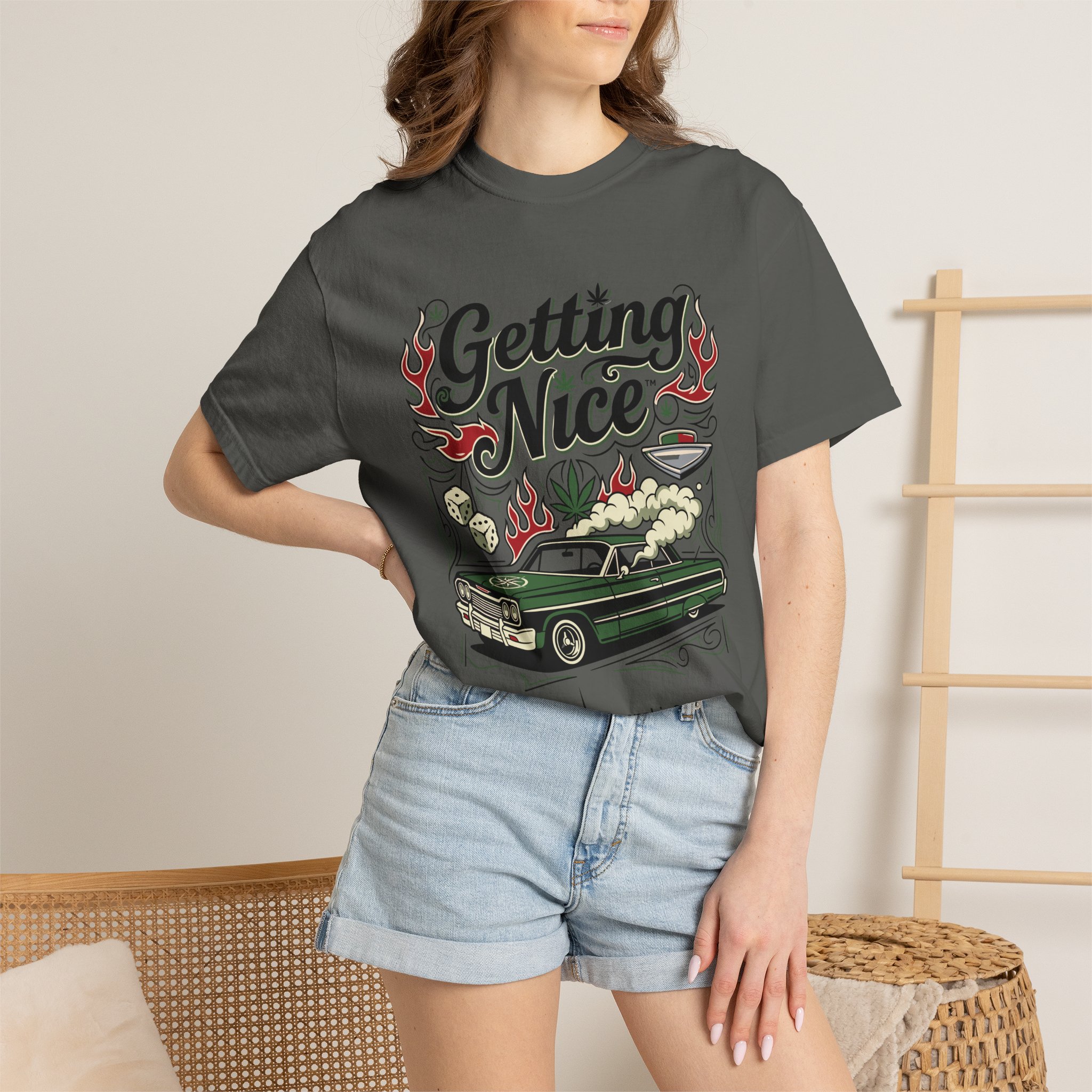 Getting Nice™ Lowrider T-Shirt — Cannabis Car Culture Graphic Tee - Image 32