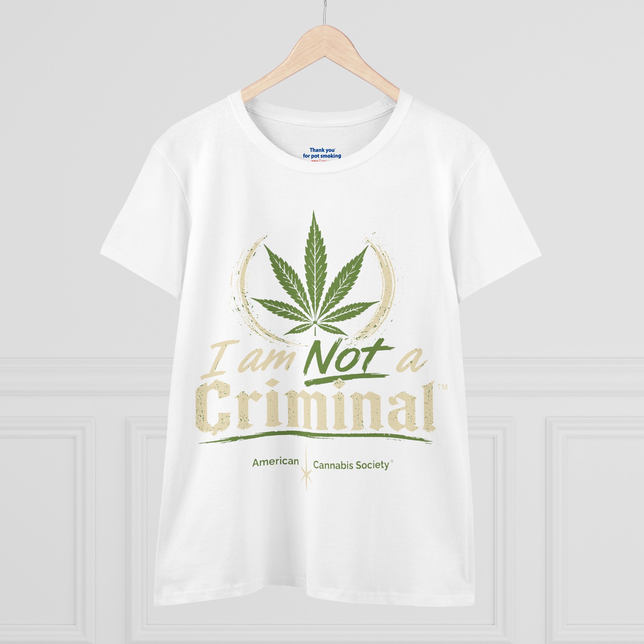 Women's Tee — "I Am Not a Criminal" Cannabis Leaf Graphic - Image 3