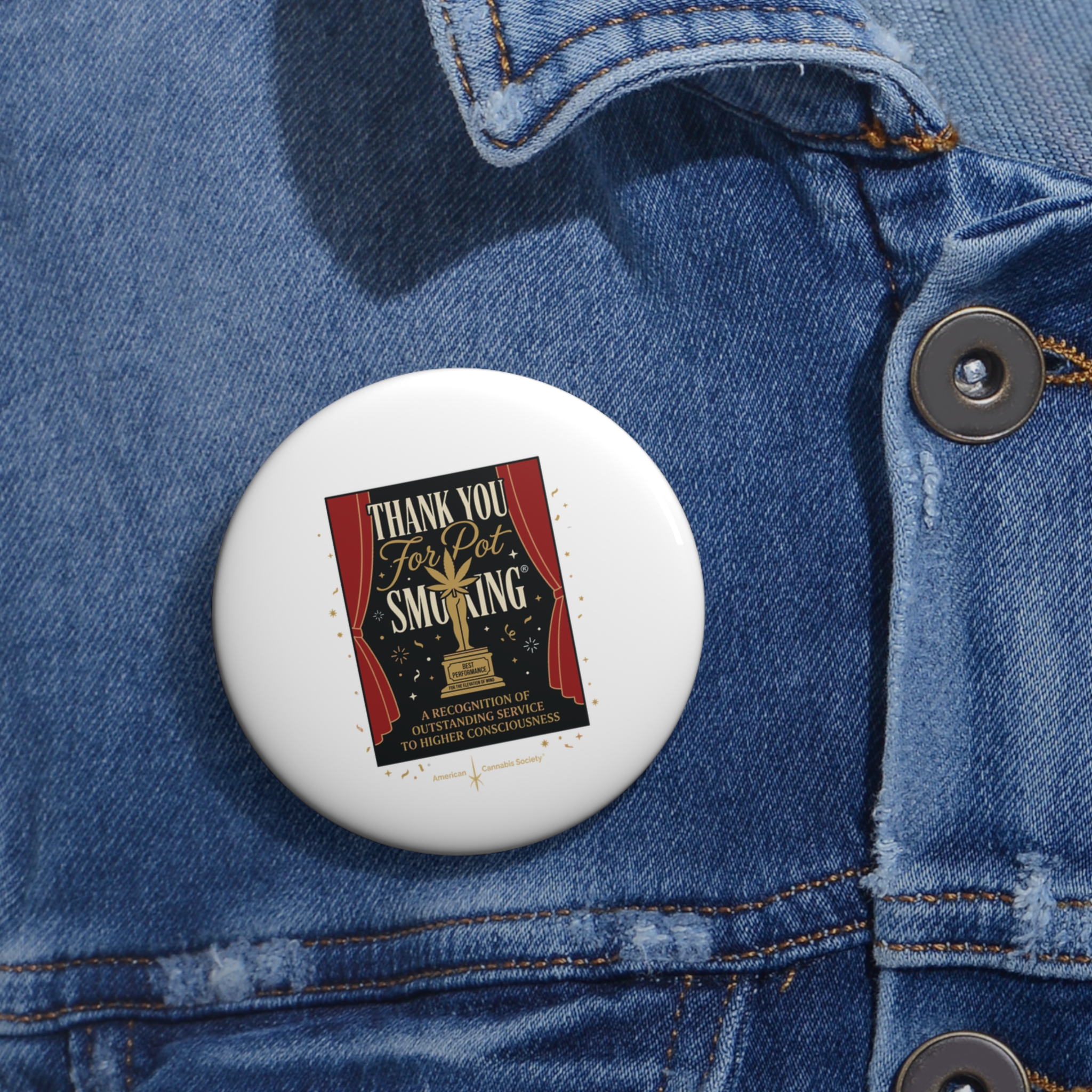 Pin Button — "Thank You For Pot Smoking®" Retro Comedy Badge - Image 4
