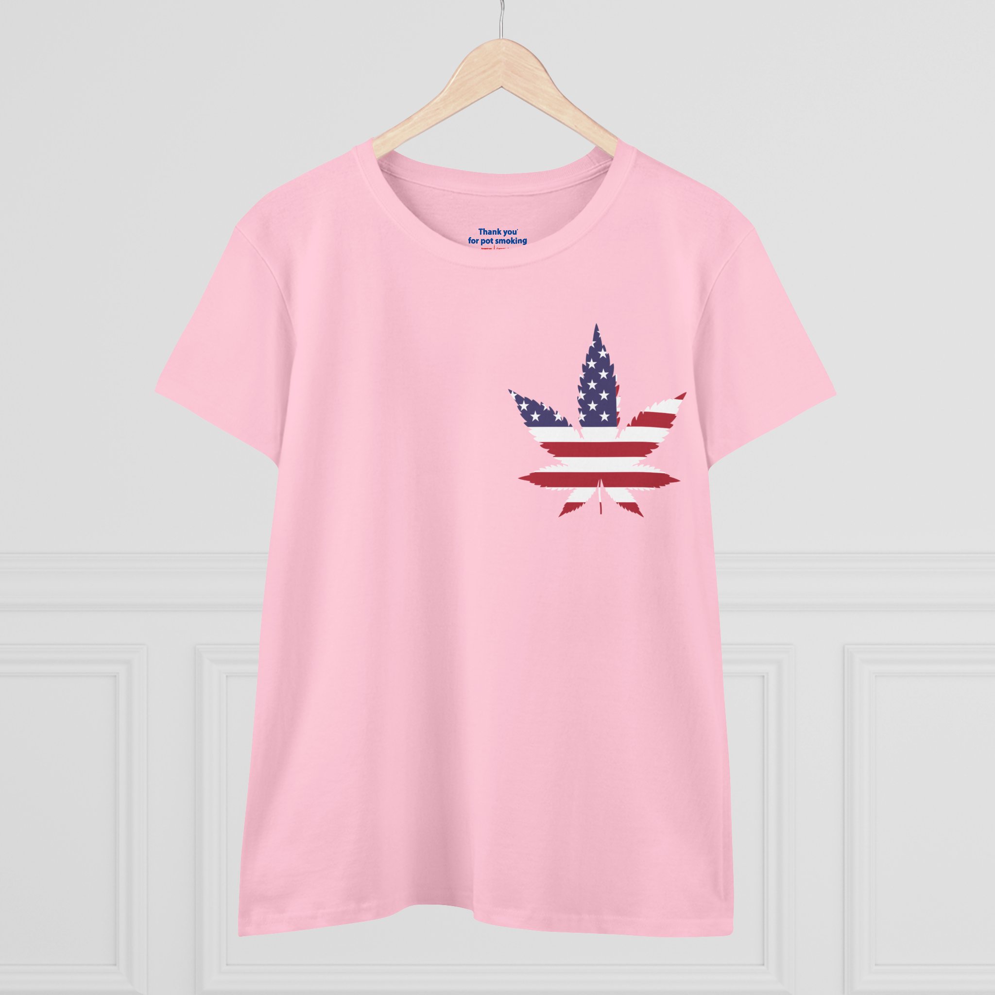 American Flag Leaf Tee — Women's Patriotic Cannabis Graphic T-Shirt - Image 31