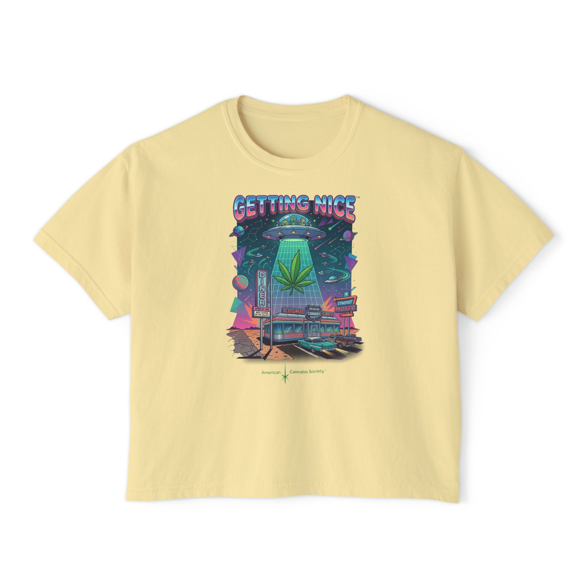 Getting Nice Cannabis Graphic Women's Boxy Tee - Image 13