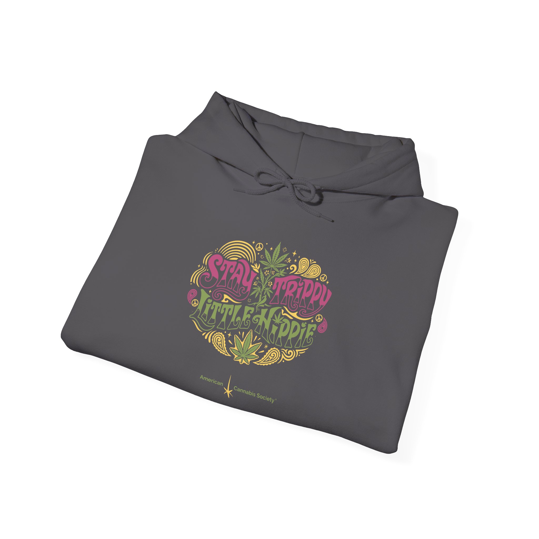 Hoodie – "Small Friend, Little Hippie" Retro Cannabis Graphic Pullover - Image 36