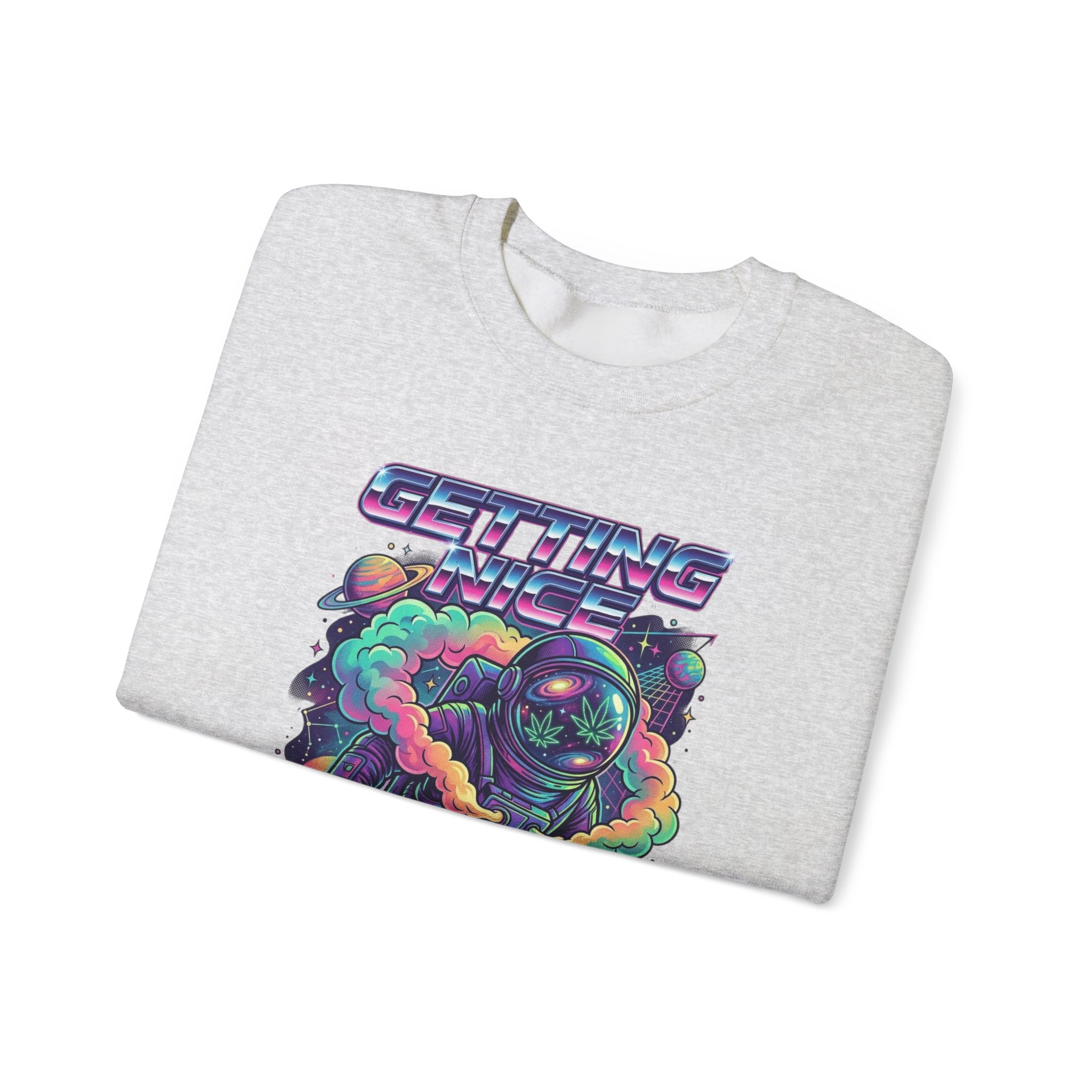 Astronaut Graphic Sweatshirt — “Getting Spacey” Retro Neon Crewneck - Image 15
