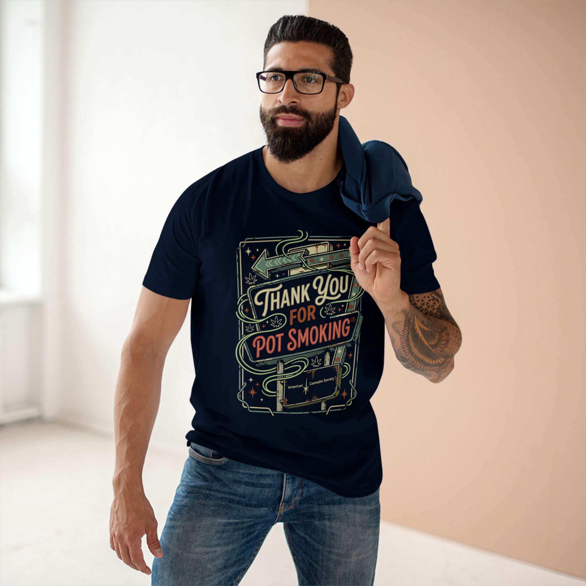 Thank You for Pot Smoking T-Shirt – Retro Cannabis Graphic Tee - Image 3