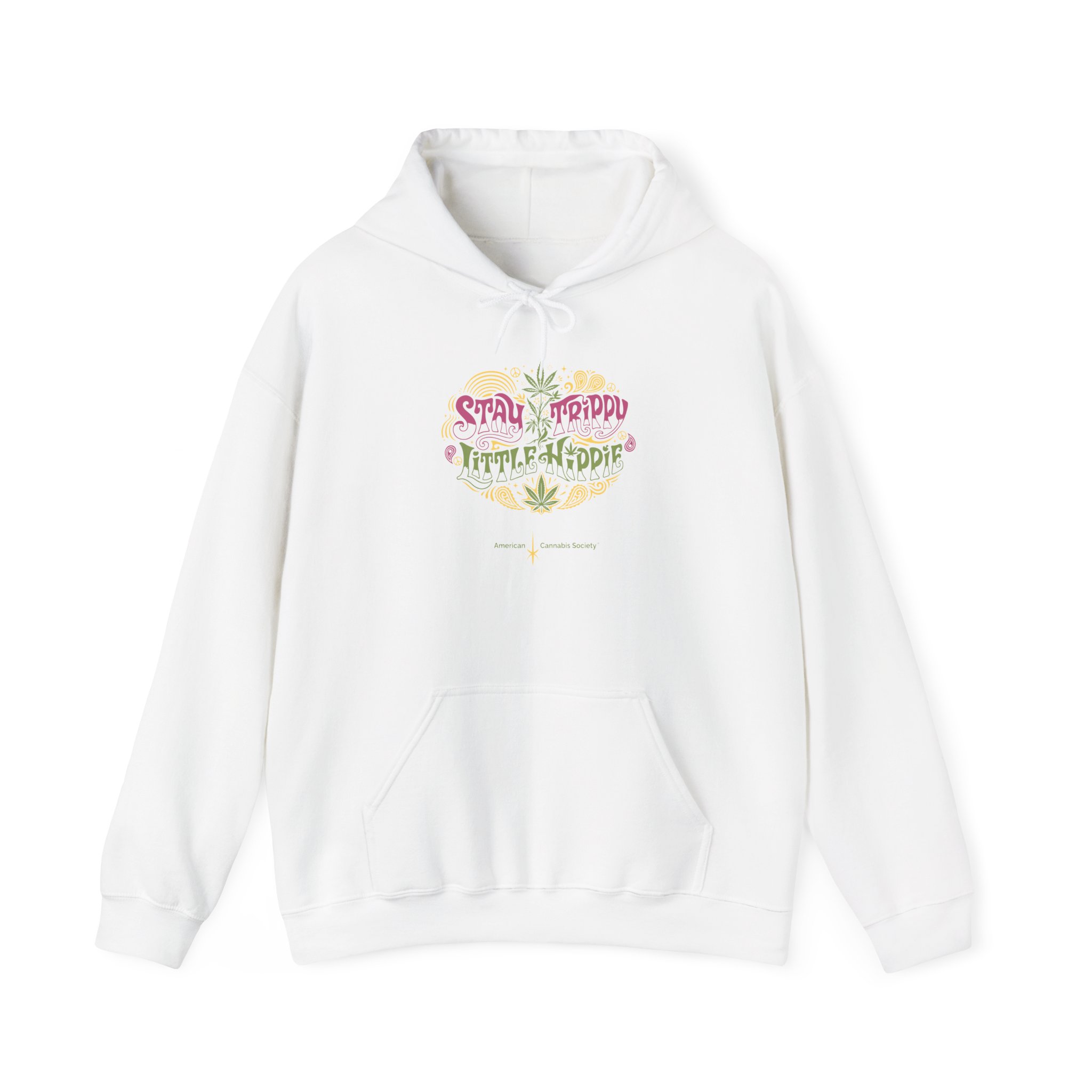 Hoodie – "Small Friend, Little Hippie" Retro Cannabis Graphic Pullover - Image 5