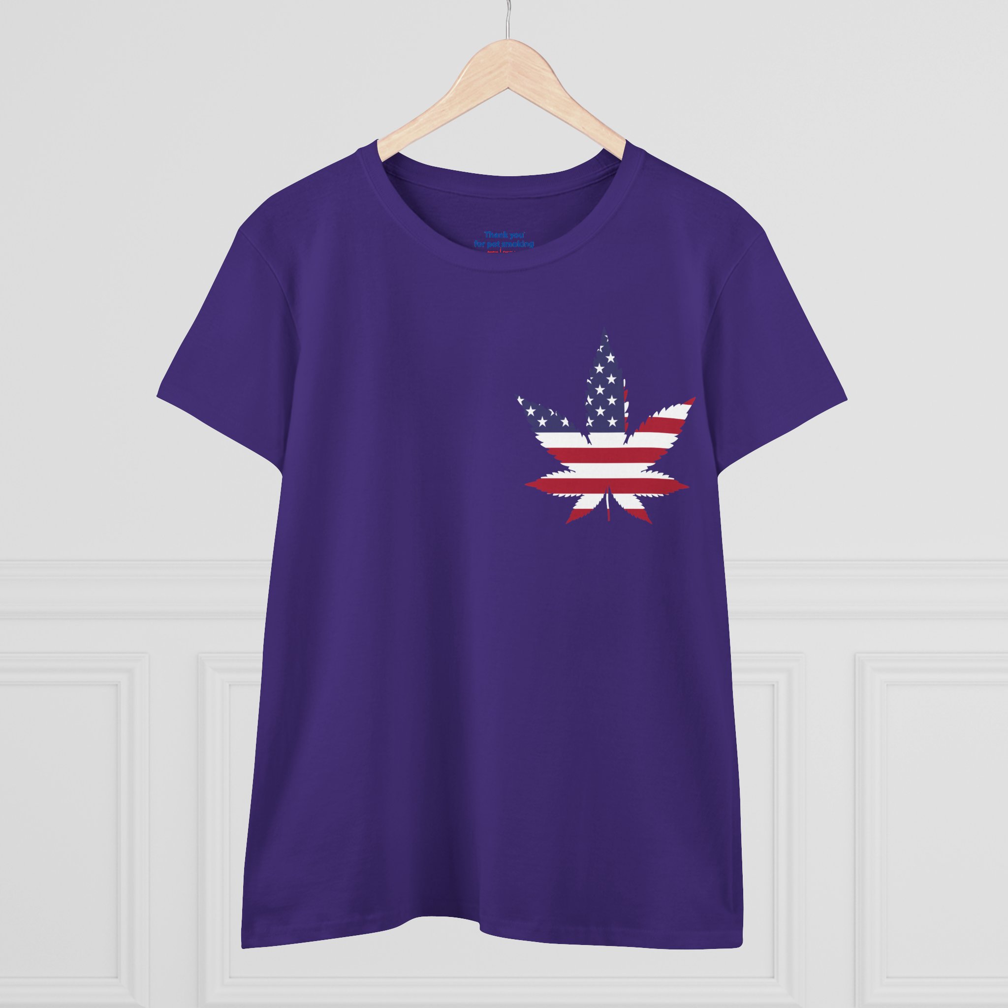 American Flag Leaf Tee — Women's Patriotic Cannabis Graphic T-Shirt - Image 27
