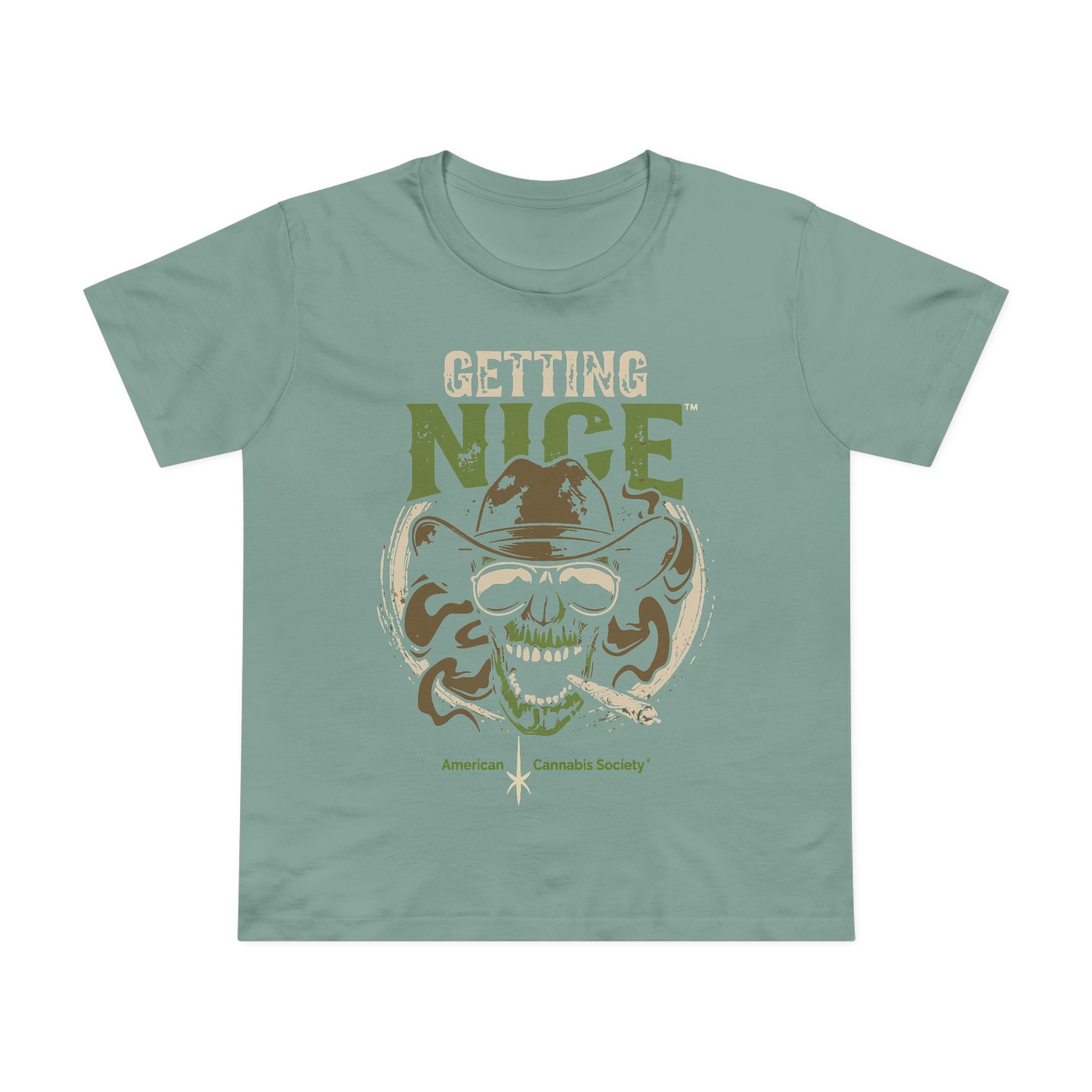 Getting Nice Cannabis Skull Tee — Women’s Maple T-Shirt - Image 41