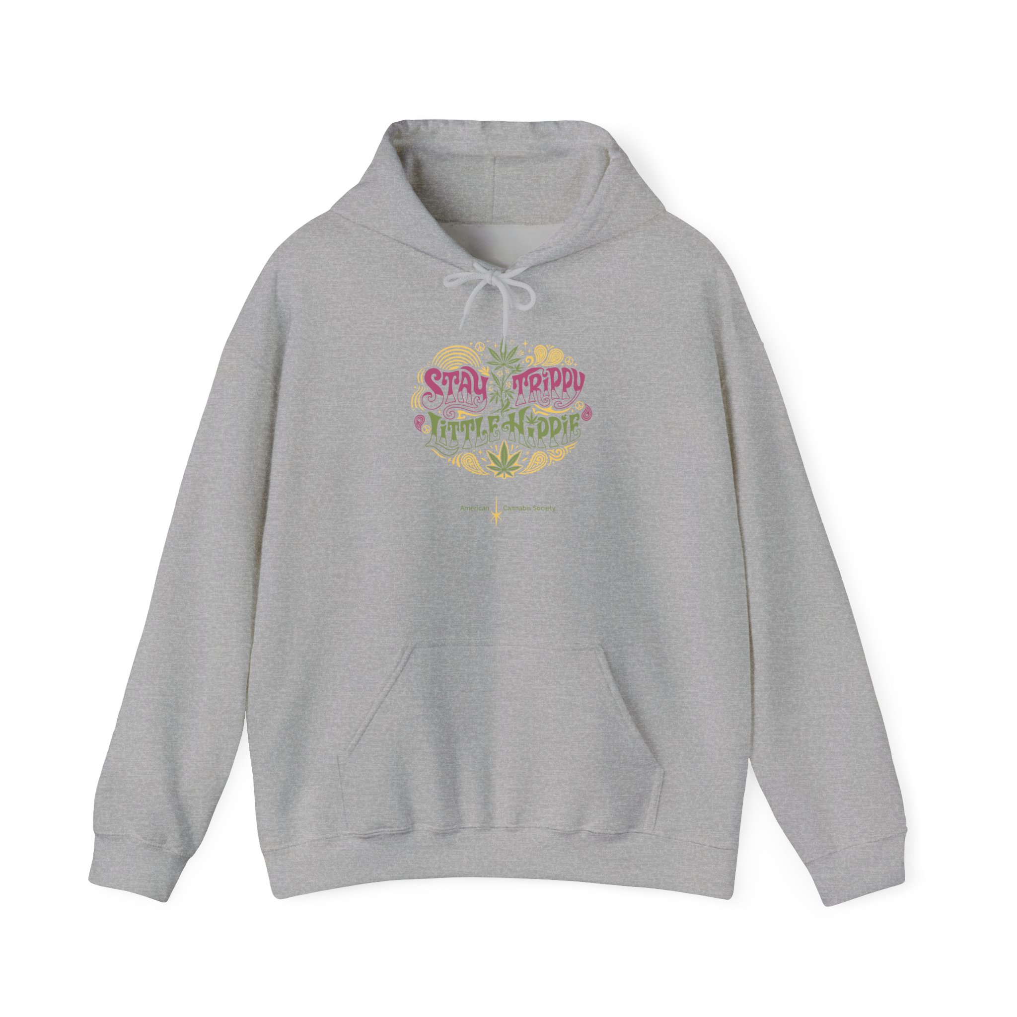 Hoodie – "Small Friend, Little Hippie" Retro Cannabis Graphic Pullover - Image 17