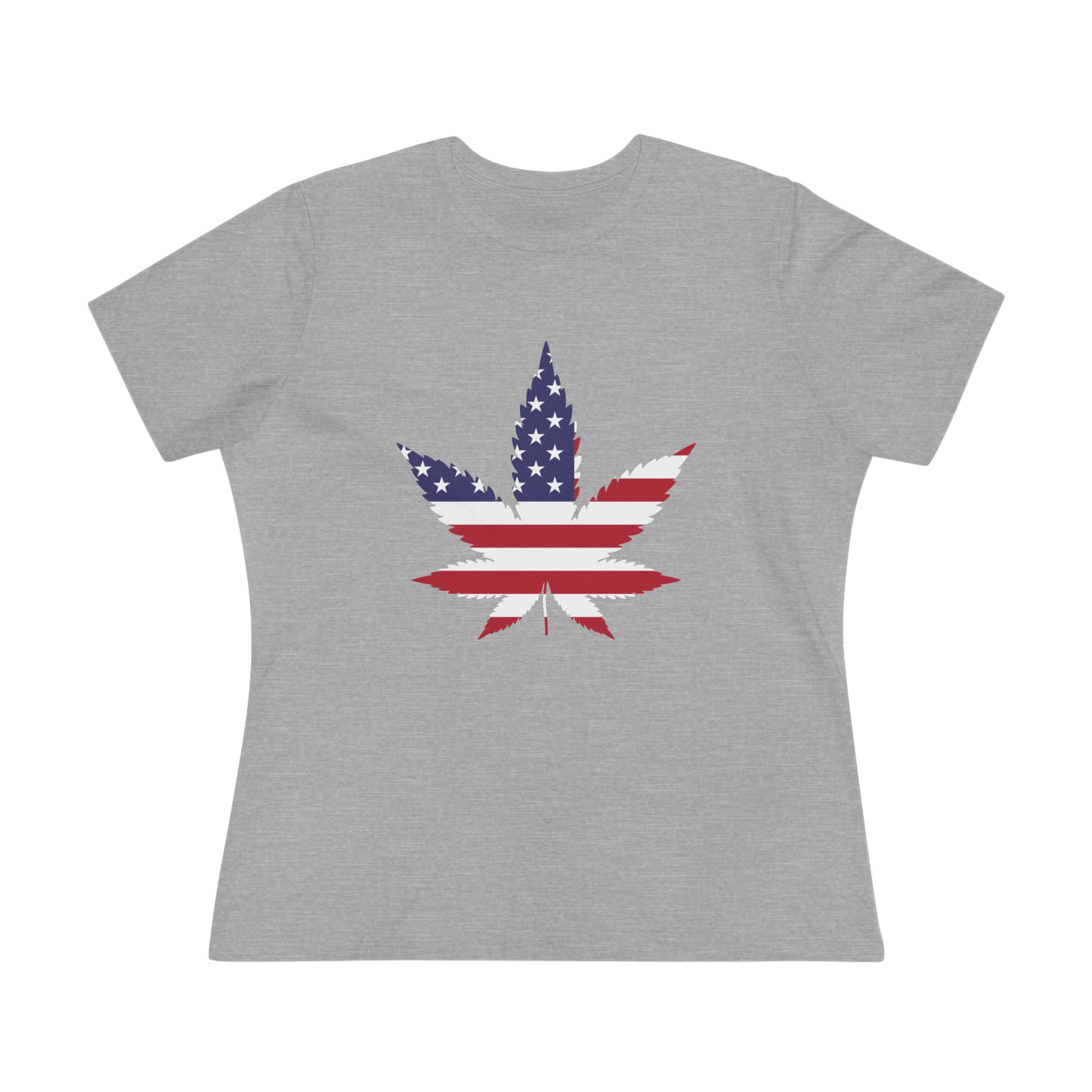 Patriotic Cannabis Leaf Tee — American Flag Weed Shirt for Women - Image 7