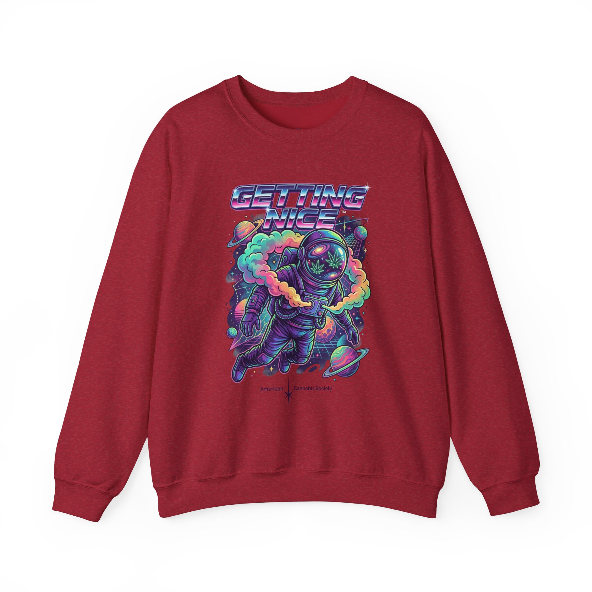 Astronaut Graphic Sweatshirt — “Getting Spacey” Retro Neon Crewneck - Image 49