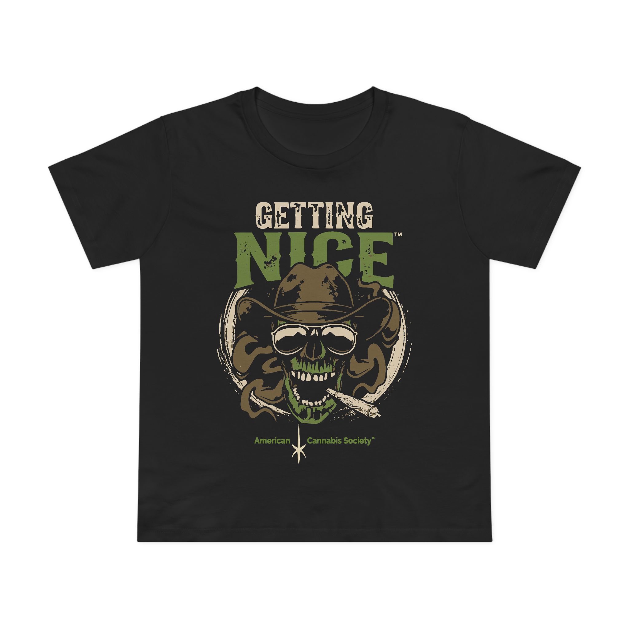 Getting Nice Cannabis Skull Tee — Women’s Maple T-Shirt - Image 21