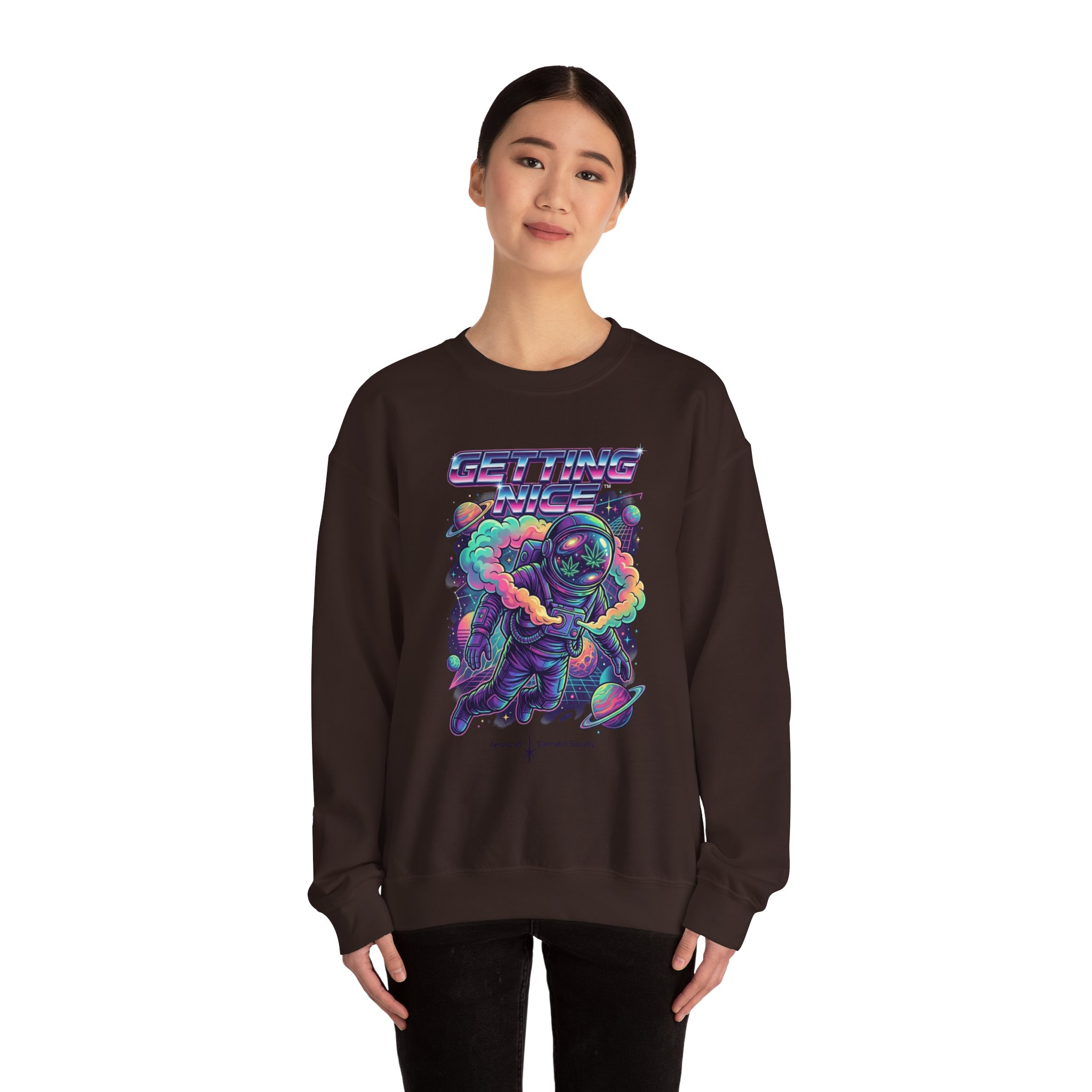 Astronaut Graphic Sweatshirt — “Getting Spacey” Retro Neon Crewneck - Image 28