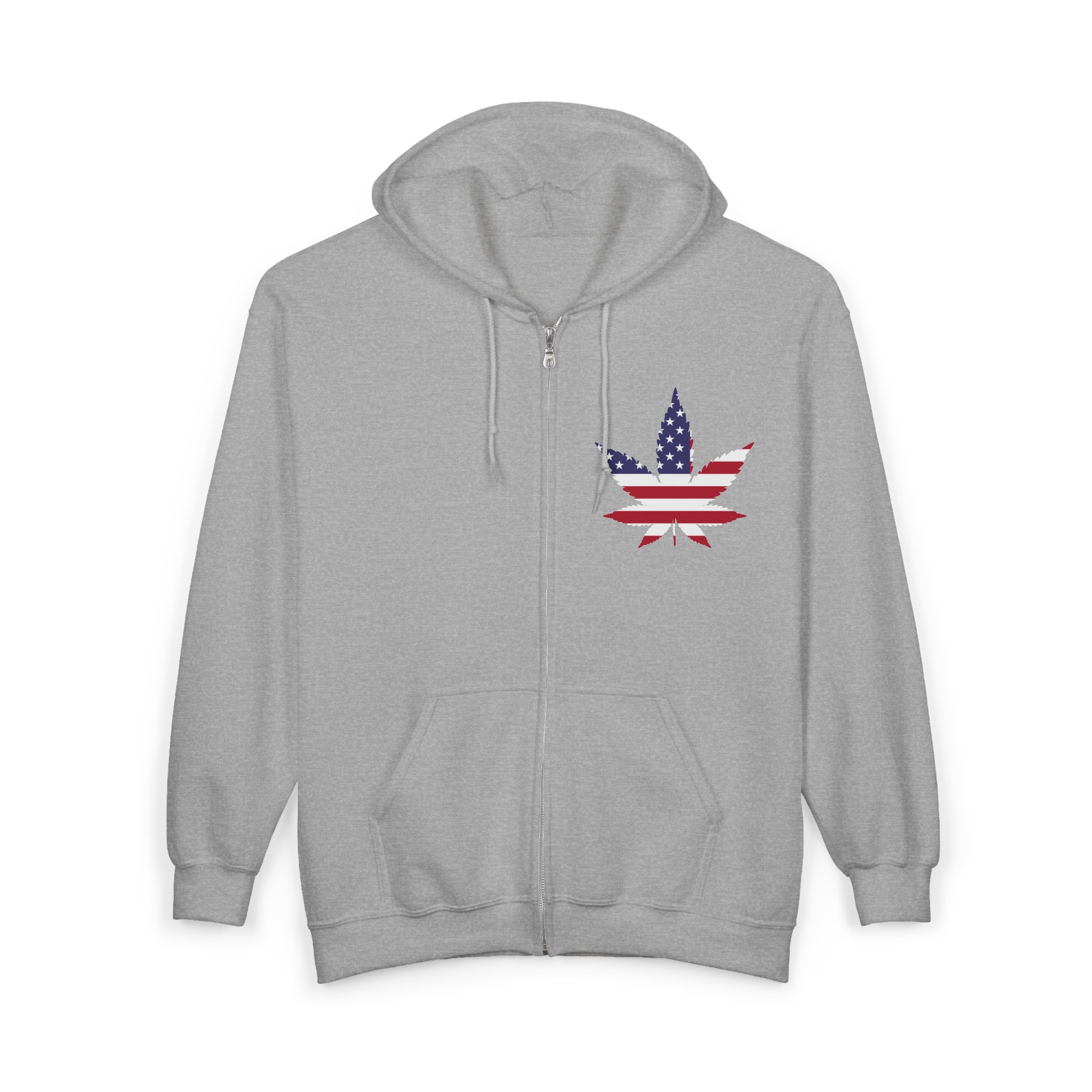 American Flag Cannabis Leaf Zip Hoodie | ACS® Approved | THC Factor - Image 7