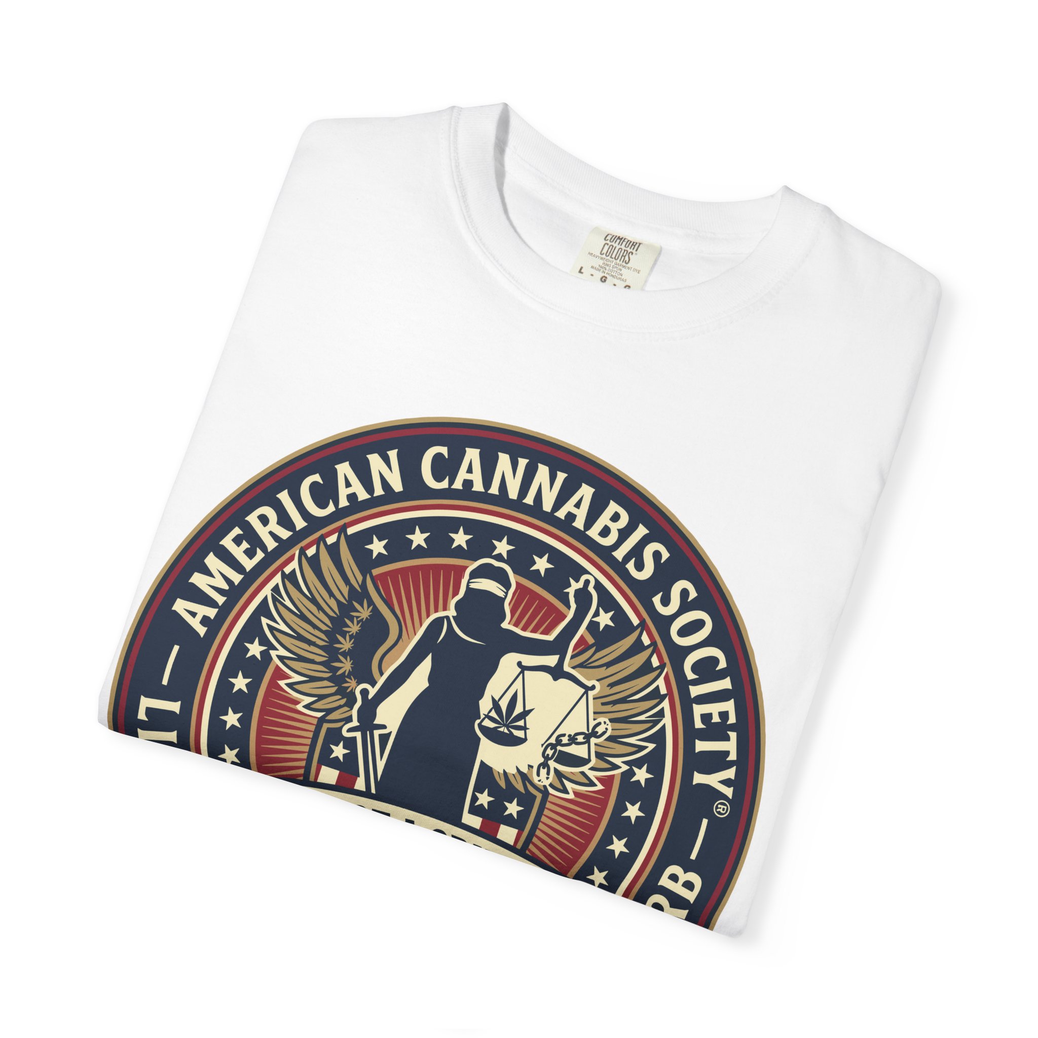 American Cannabis Society® “I Am Not a Criminal™” Liberty T-Shirt — Cannabis Crest Graphic Tee - Image 3