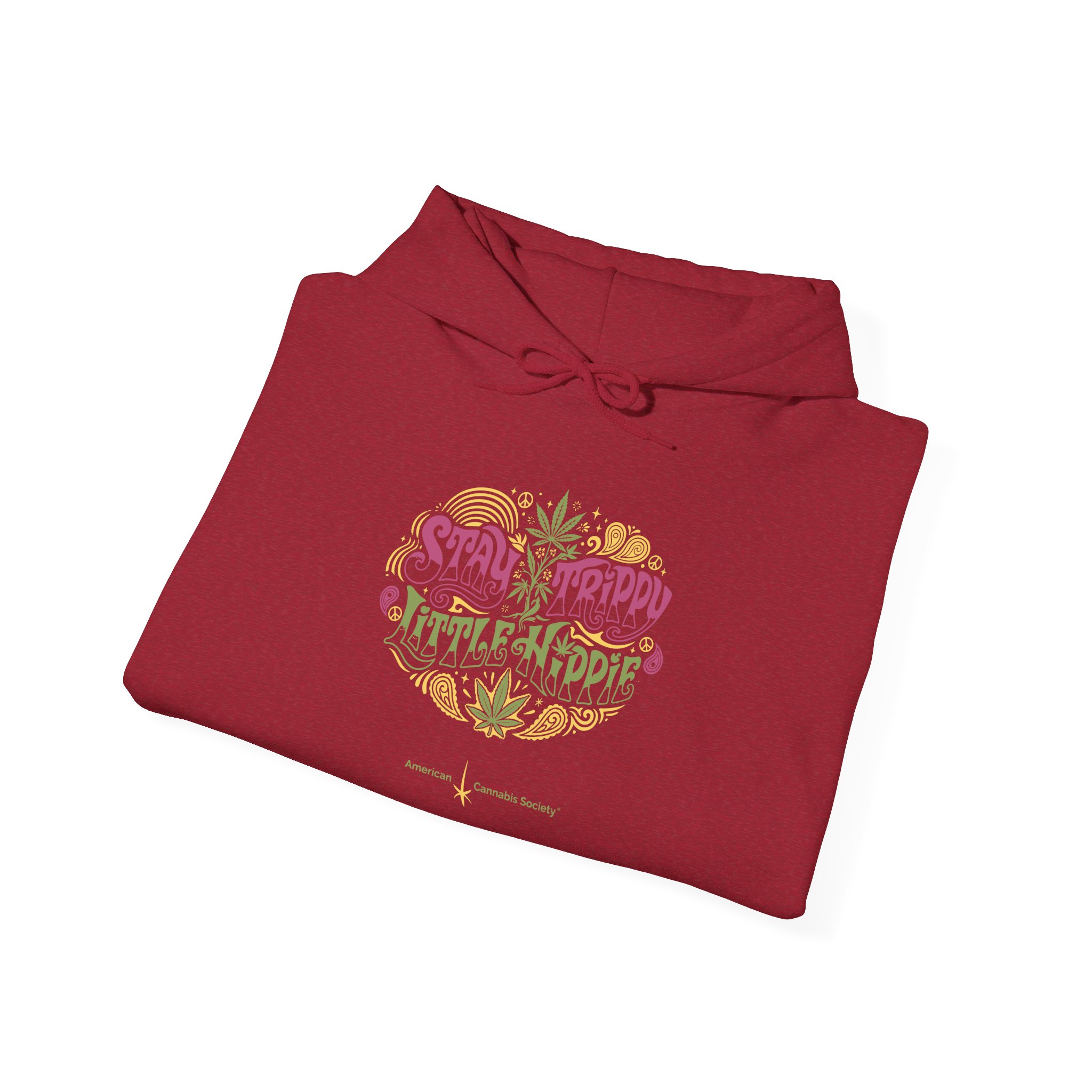 Hoodie – "Small Friend, Little Hippie" Retro Cannabis Graphic Pullover - Image 48