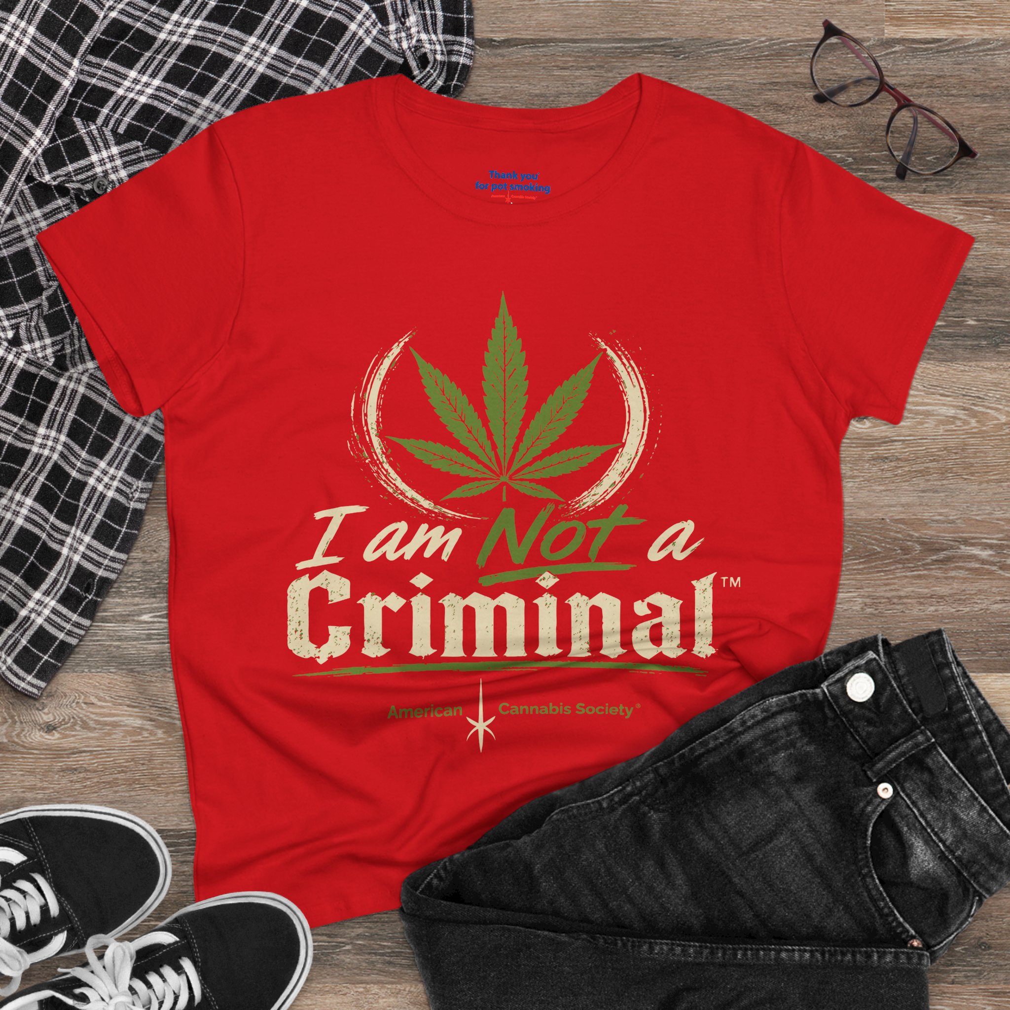 Women's Tee — "I Am Not a Criminal" Cannabis Leaf Graphic - Image 44