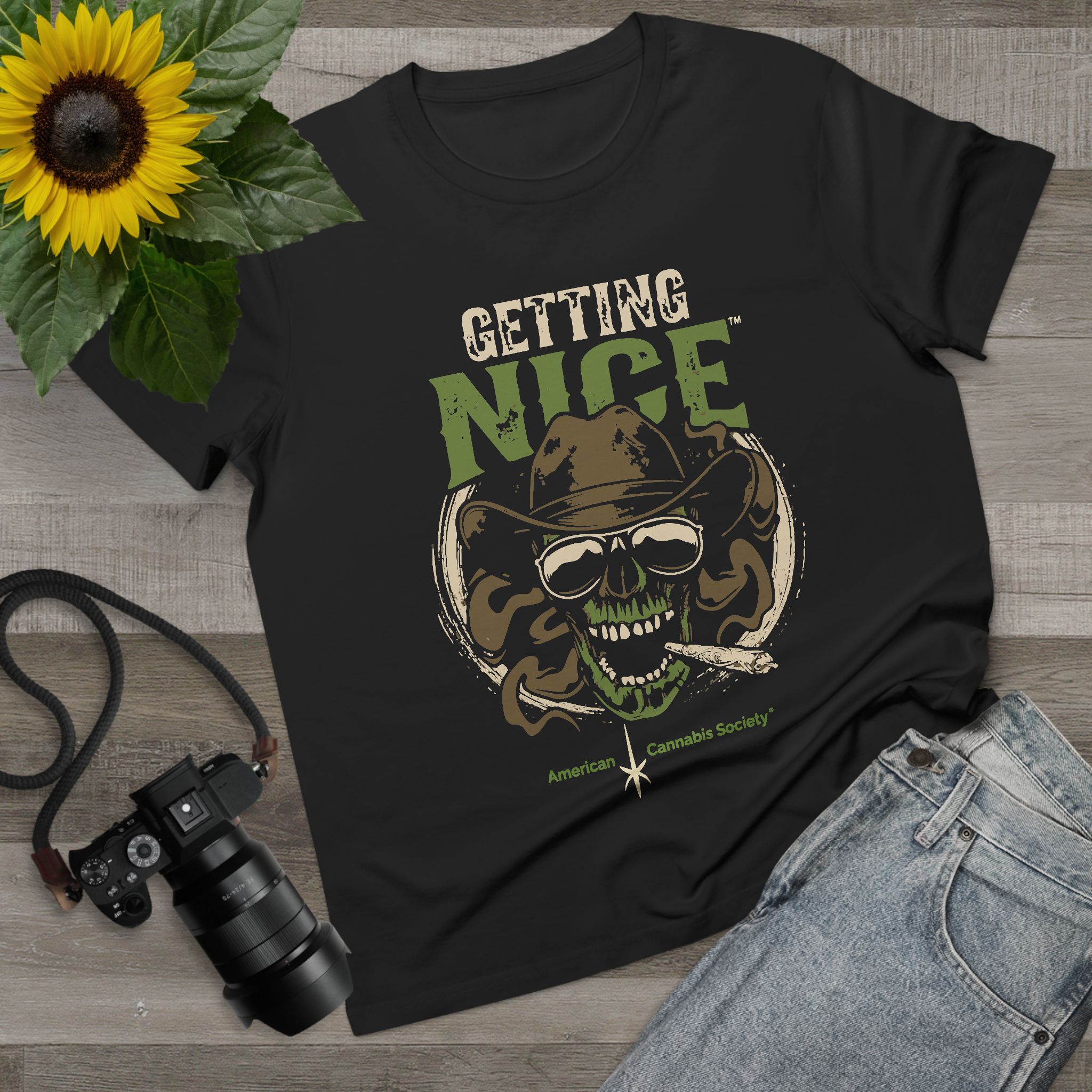 Getting Nice Cannabis Skull Tee — Women’s Maple T-Shirt - Image 23