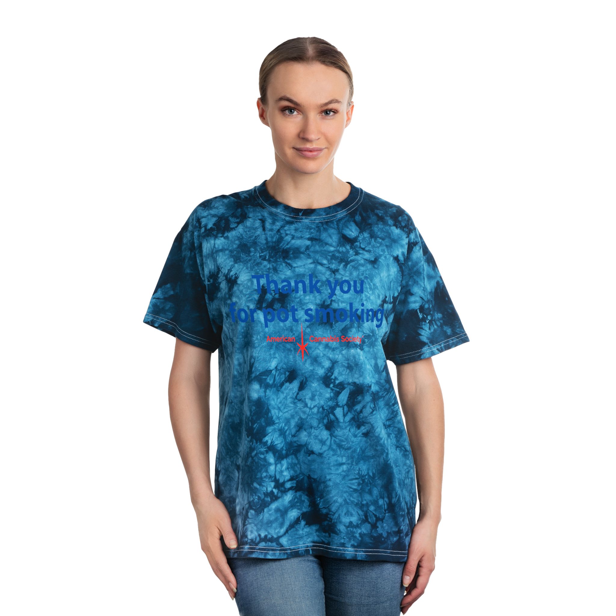 Tie-Dye Tee — "Thank You For Pot Smoking®" Red Crystal Graphic T-Shirt - Image 7
