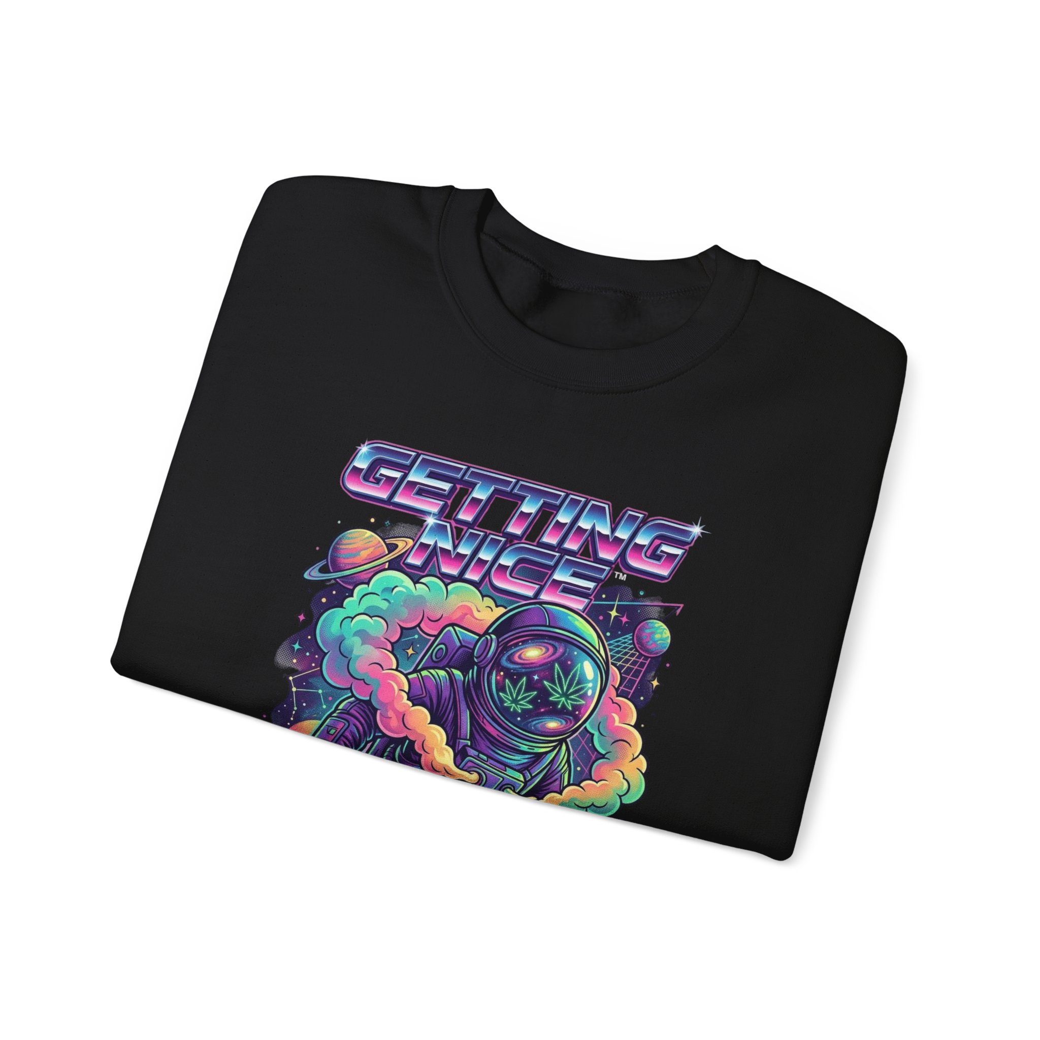 Astronaut Graphic Sweatshirt — “Getting Spacey” Retro Neon Crewneck - Image 23