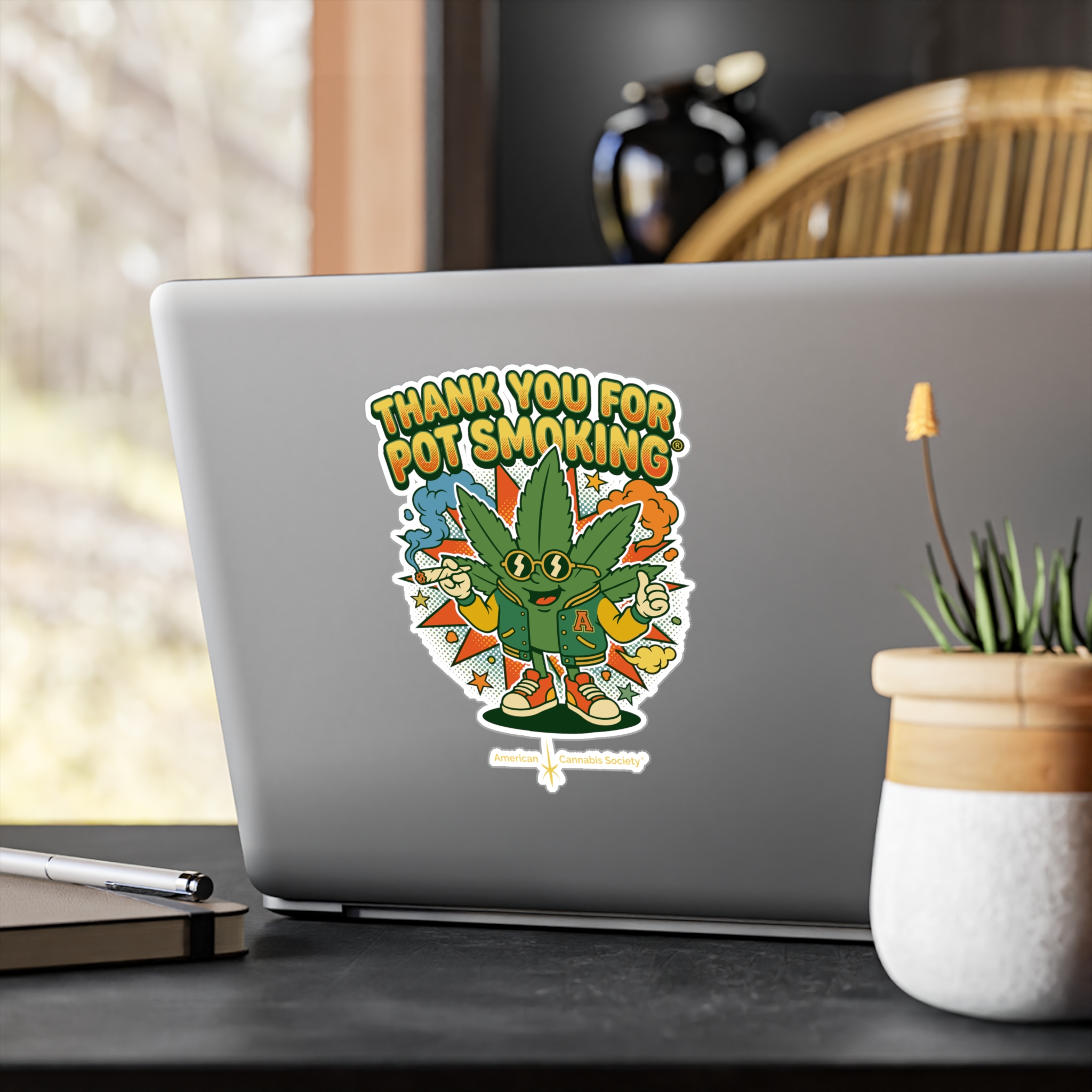 Thank You For Pot Smoking® Vinyl Sticker — Retro Cannabis Kiss-Cut Decal - Image 12