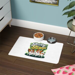 Sticky Strings™ Corgi Pet Food Mat — 12×18 Feeding Placemat