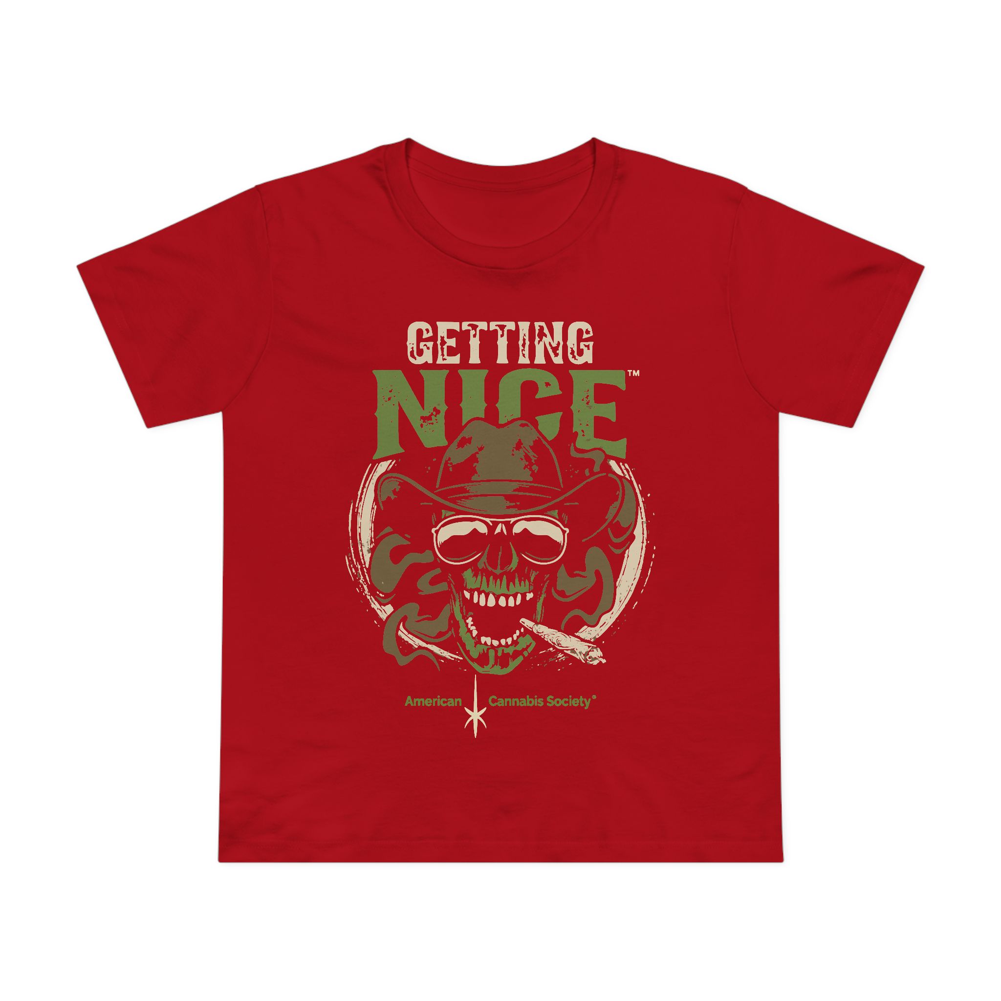 Getting Nice Cannabis Skull Tee — Women’s Maple T-Shirt - Image 9