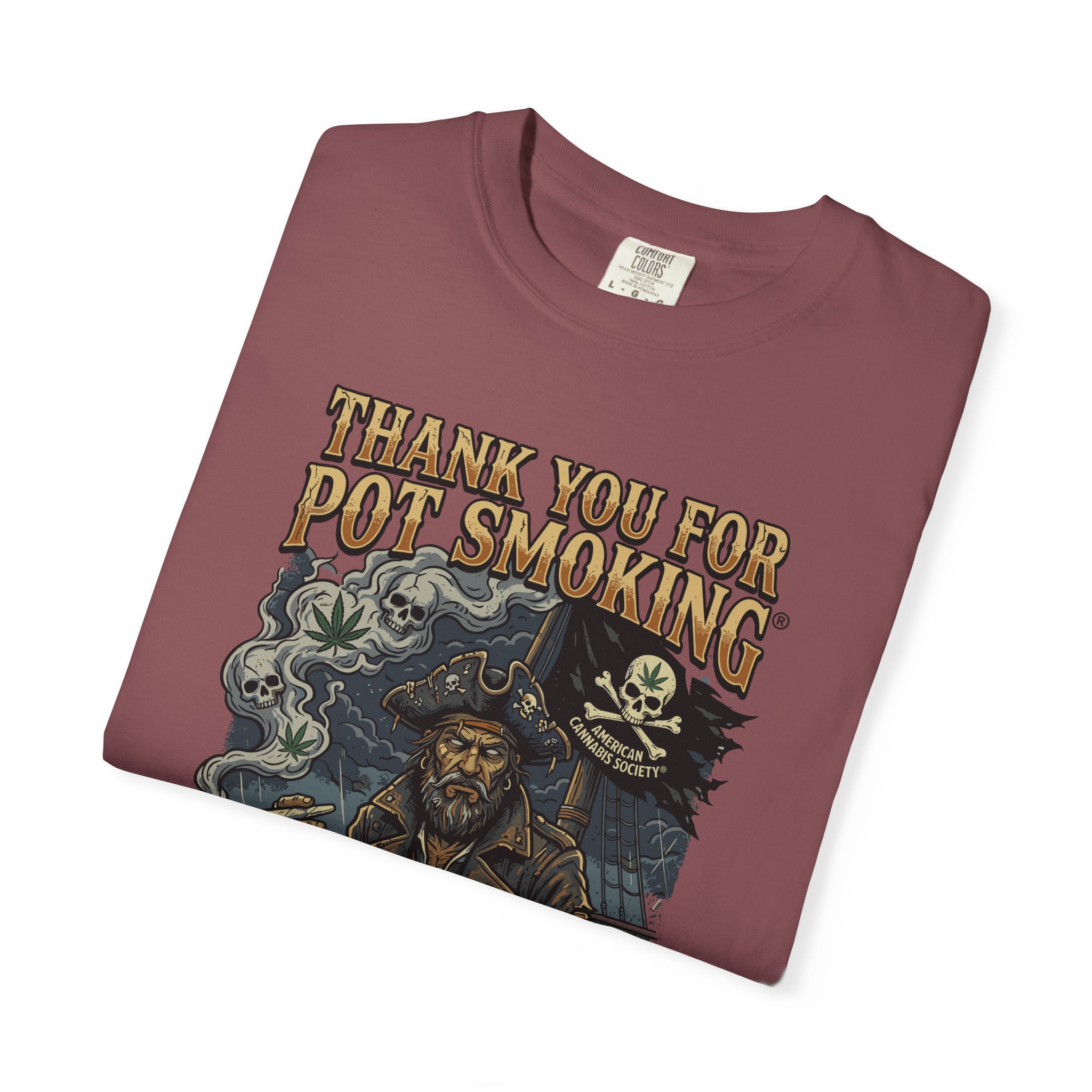 Thank You For Pot Smoking® Vintage Pirate Graphic T-Shirt - Image 7