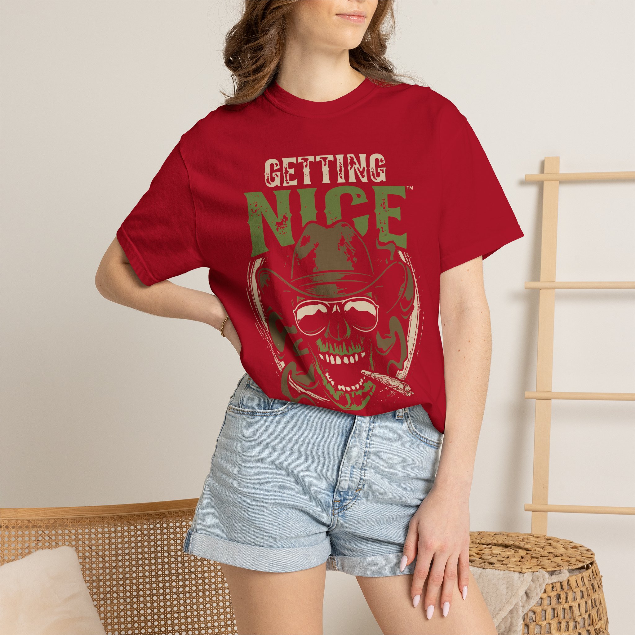 Getting Nice Skull Cowboy T-Shirt — Retro Western Graphic Tee - Image 60